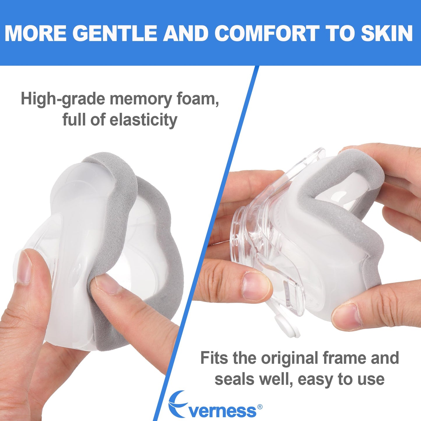 2 Packs Replacement Cushion (S) for Airfit F30, Optimized Comfort & Secure Seal with Memory Foam (New Version), Replacement CPAP Supplies