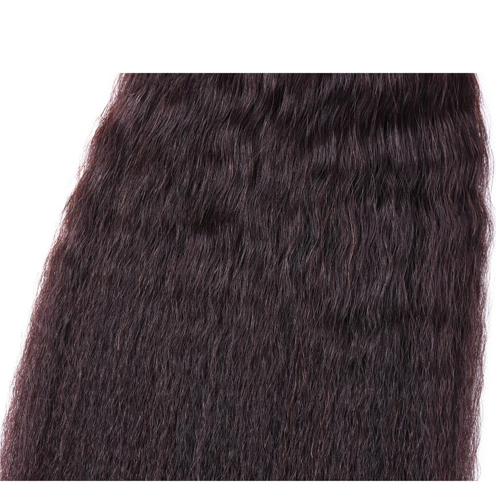 Human Hair Bundles Kinky Straight 1pcs 20 inch Single bundle Human Hair Yaki Straight Natural Black Kinky Hair For Black Girl