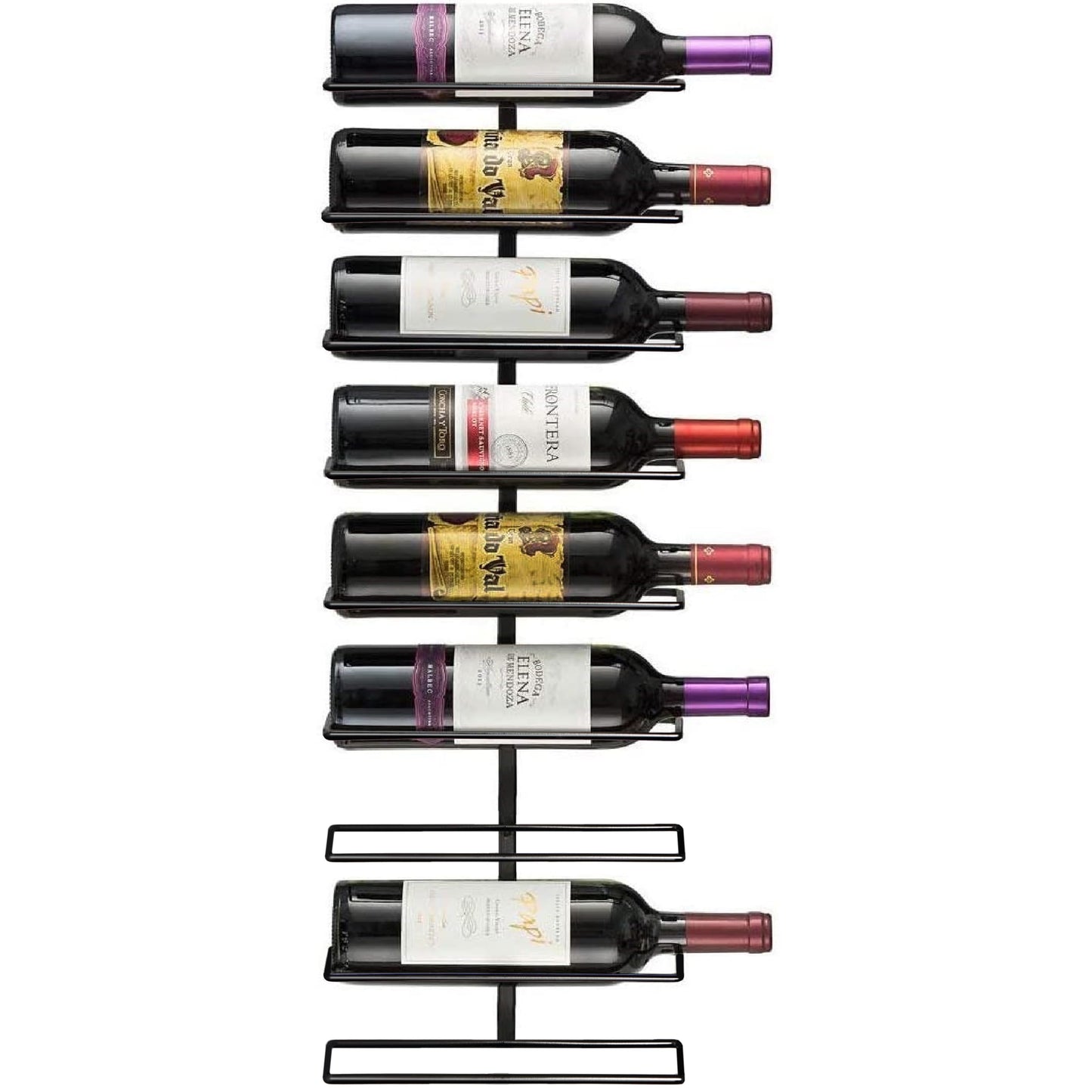 Sorbus Wall Mount Wine Rack (Holds 27 Bottles) - Wine Rack Wall Mounted for Wine Bottles, Liquor, Champagne, Black Metal Wine Bottle Holder for Home Bar, Wine Kitchen Storage
