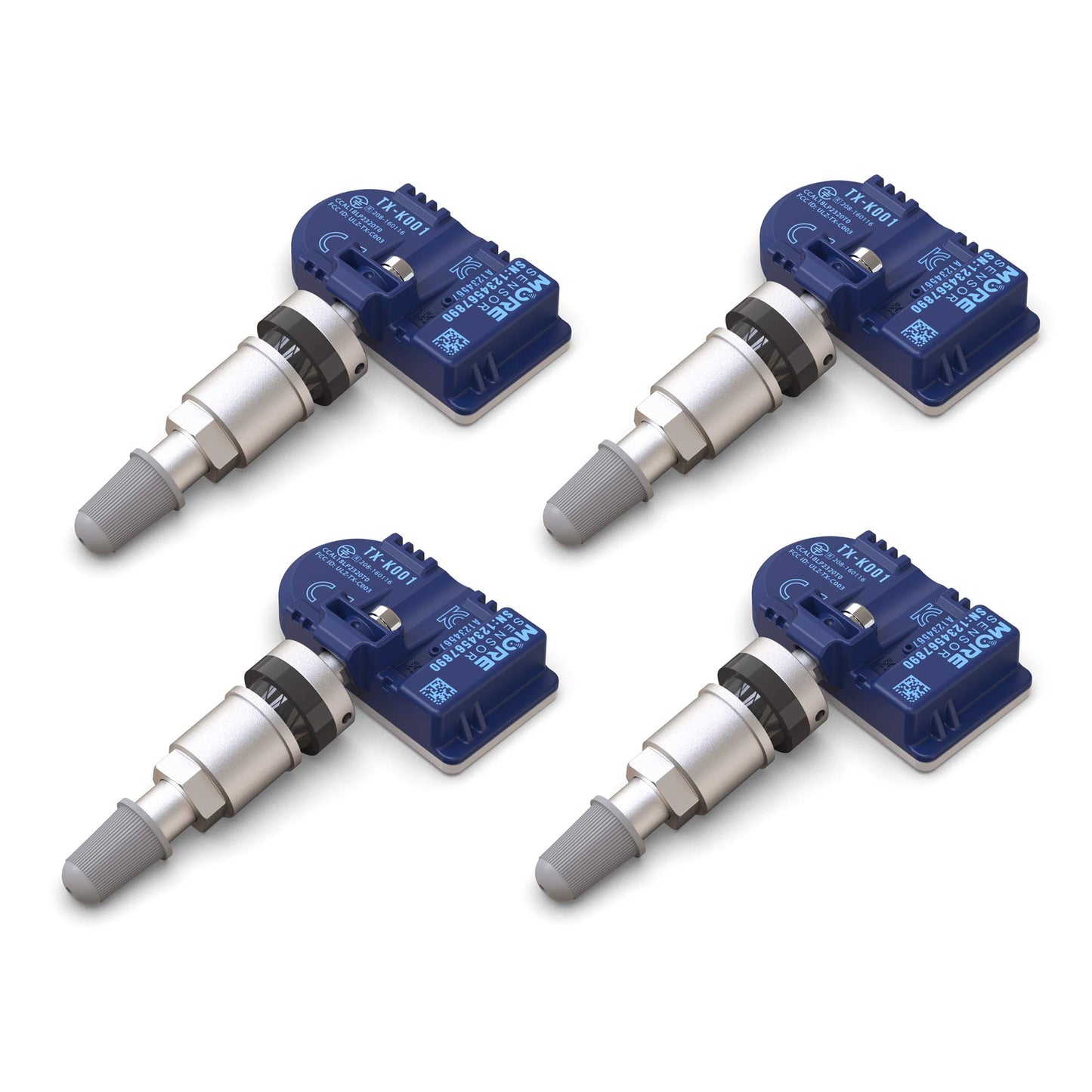 MORESENSOR Compact PRO Series 433MHz TPMS Tire Pressure Sensor 4-Pack | Preprogrammed for Select 130+ European Brand Models | Replacement for 0025406917 | Clamp-in | KX-S047-4
