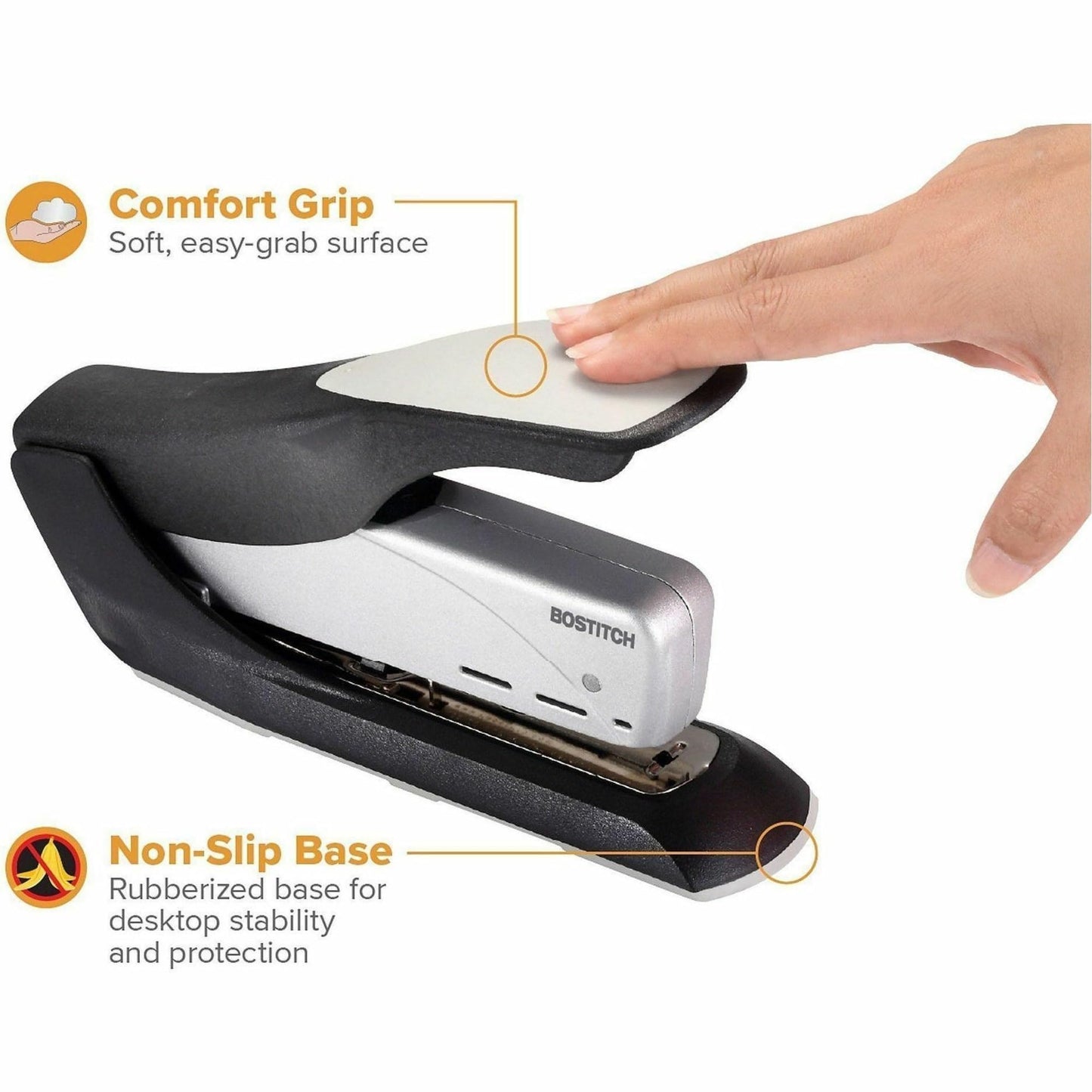Bostitch Office inHANCE Heavy Duty Stapler, 65-Sheet Capacity, Black/Silver