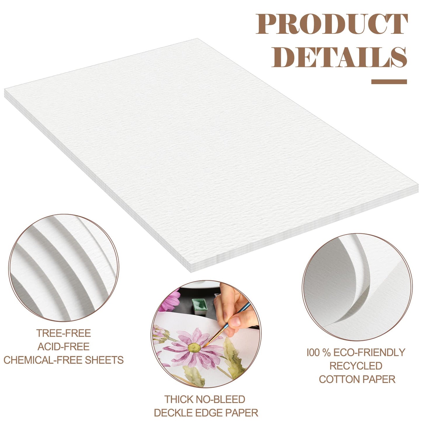 Kisston 20 Sheets Large Watercolor Paper 22 x 30 Inches, 140 lb/300 GSM Cotton Drawing Paper Texture White Blank Painting Paper for DIY Craft Activities Student Artists Drawing Supplies