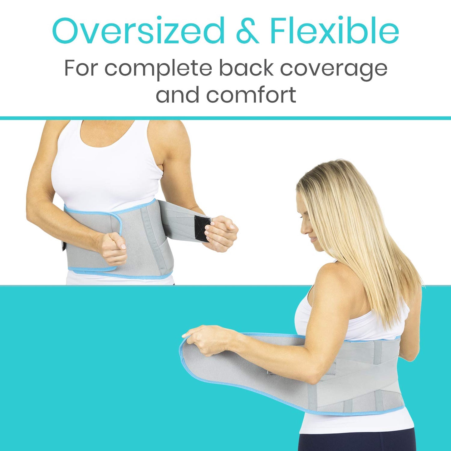 Vive Wearable Ice Packs for Back Pain - Back Brace with Ice Pack - Ice Belt for Lower Back Pain - Gel Ice Pack Back for Sciatica Relief Men, Women - Compression Hot Cold Therapy for Injuries Reusable