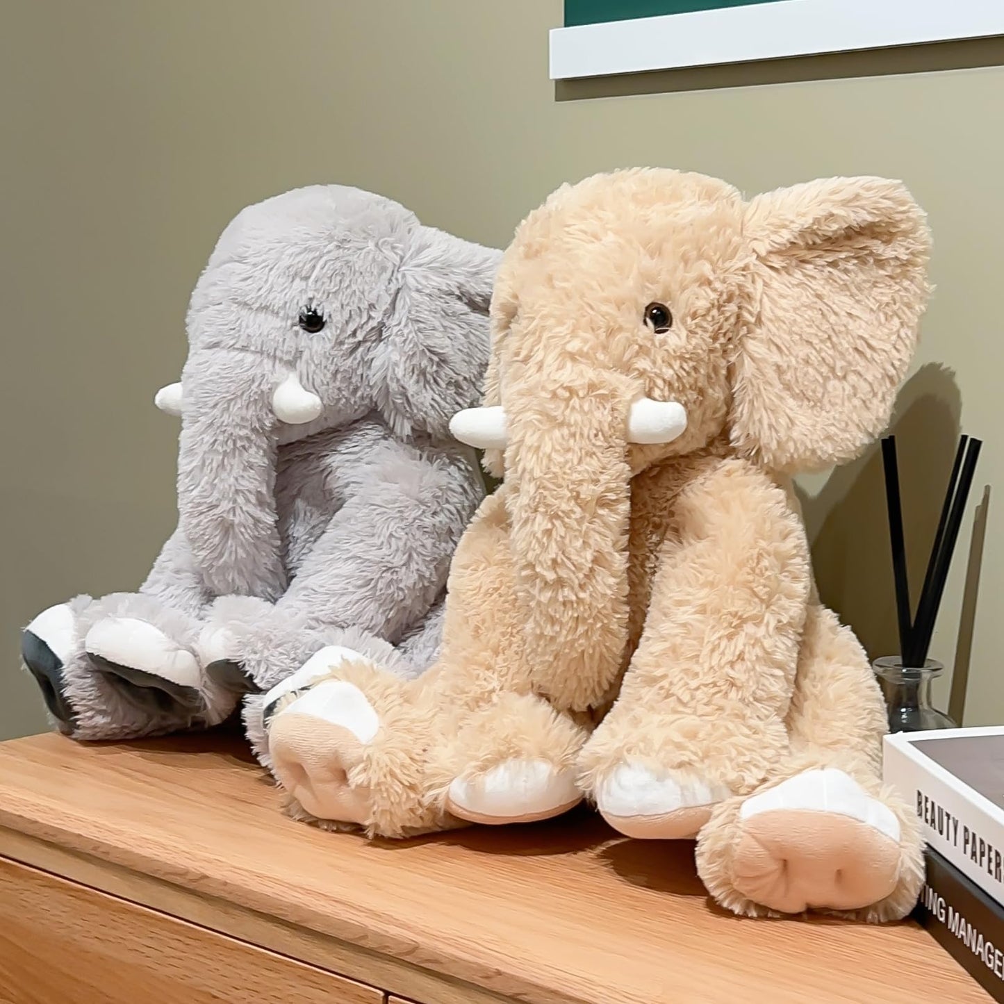 UBABER 20 Inch Large Elephant Stuffed Animals,Clever Elephant Plush Pillow for Kids, Perfect Elephant Gifts for Women,Super Soft Elephant Room Decoration(Gray).