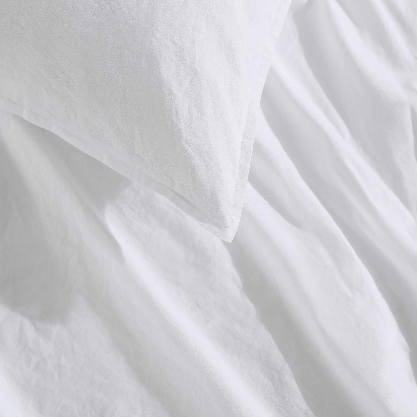 Calvin Klein - Queen Duvet Cover Set with Shams, 100% Cotton Percale Bedding, Garment Washed, Crisp & Breathable, Modern Cotton Washed Percale White
