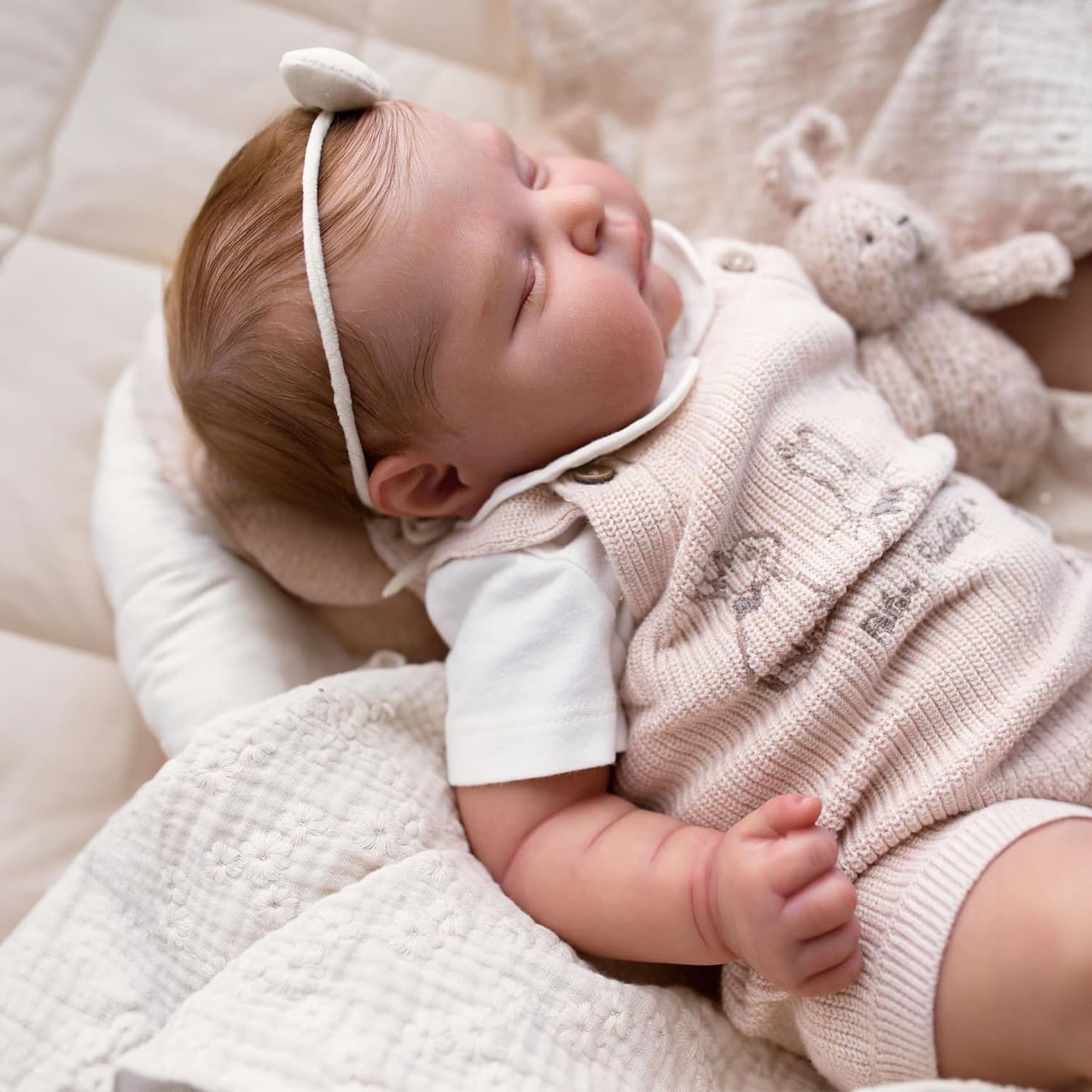 KSBD Sleeping Reborn Baby Dolls, 22 Inch Lifelike Newborn Baby Doll with Weighted Cloth Body, Real Vinyl Reborn Doll Girl Peaches with Realistic Veins, Advanced Doll Gift Set for Kids Age 3+
