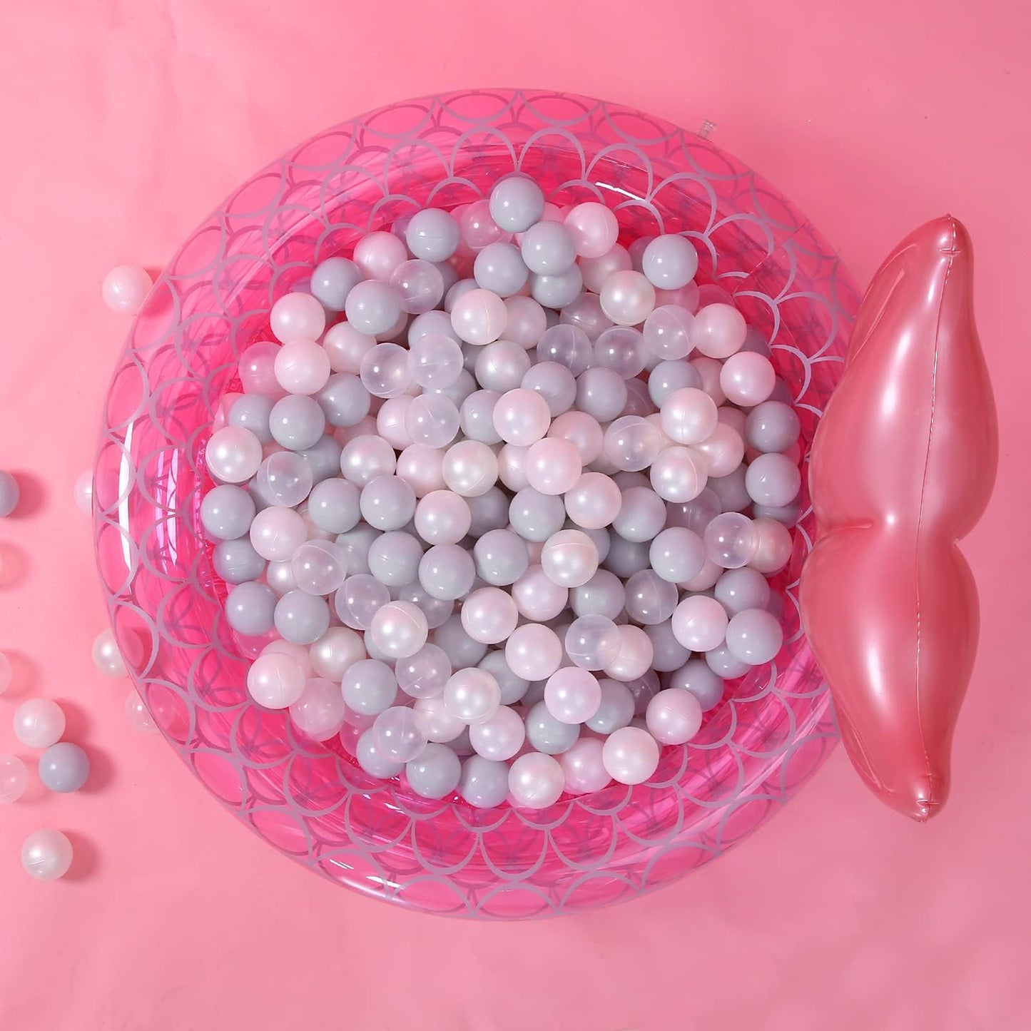 GOGOSO Ball Pit Balls for Kids, 100 Pink Plastic Balls for Ball Pit Toddler Birthday Party Kids Colorful Ocean Ball