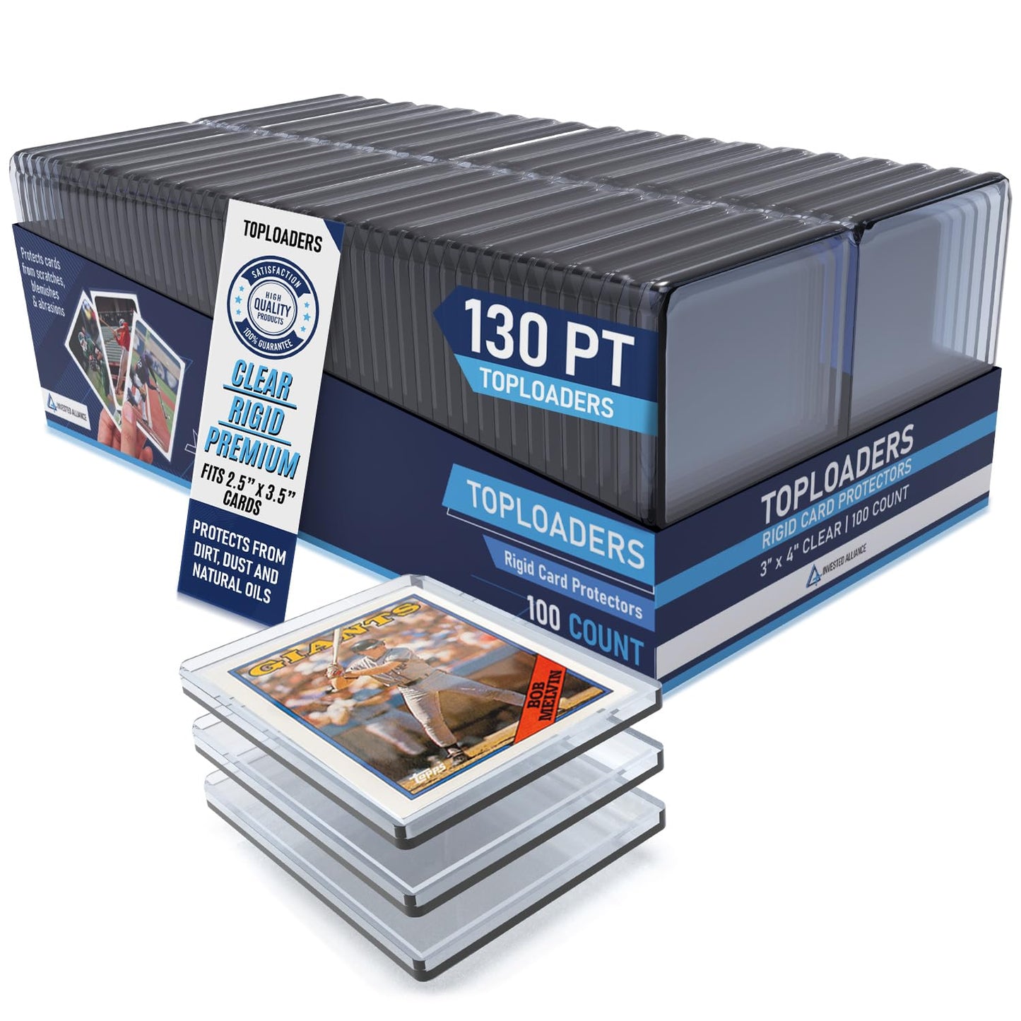 Premium Seamless 20PT - 360PT Top Loaders for Cards | Top Loader Card Holder, Baseball Card Sleeves Hard Plastic, Hard Trading Cards Sleeves, TCG Sports Sleeve Hards, Toploader Clear Plastic Holder.