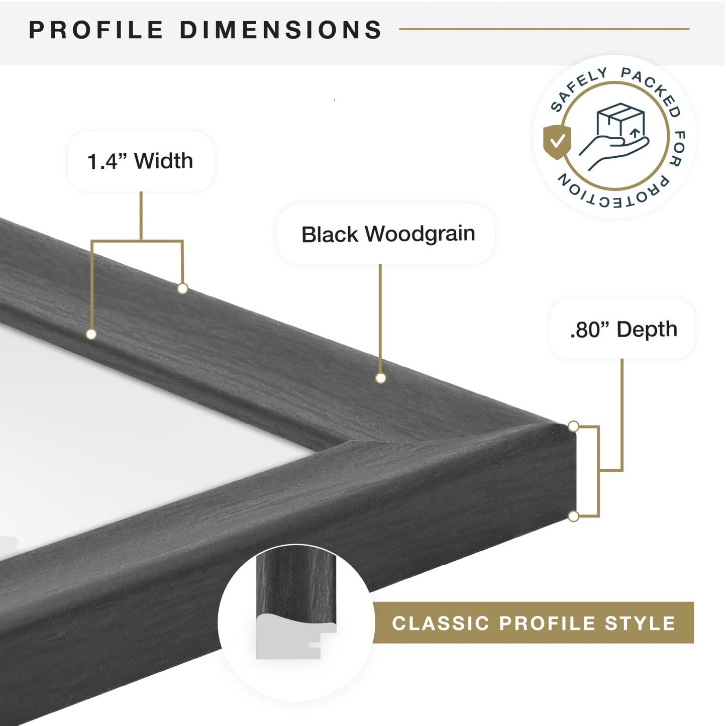 MCS Studio Gallery Classic 20x27 Poster Frame Black Woodgrain Engineered Wood, Vertical & Horizontal Wall Hanging Large Picture Frame for Photos, Posters & Art Prints (1-Pack)