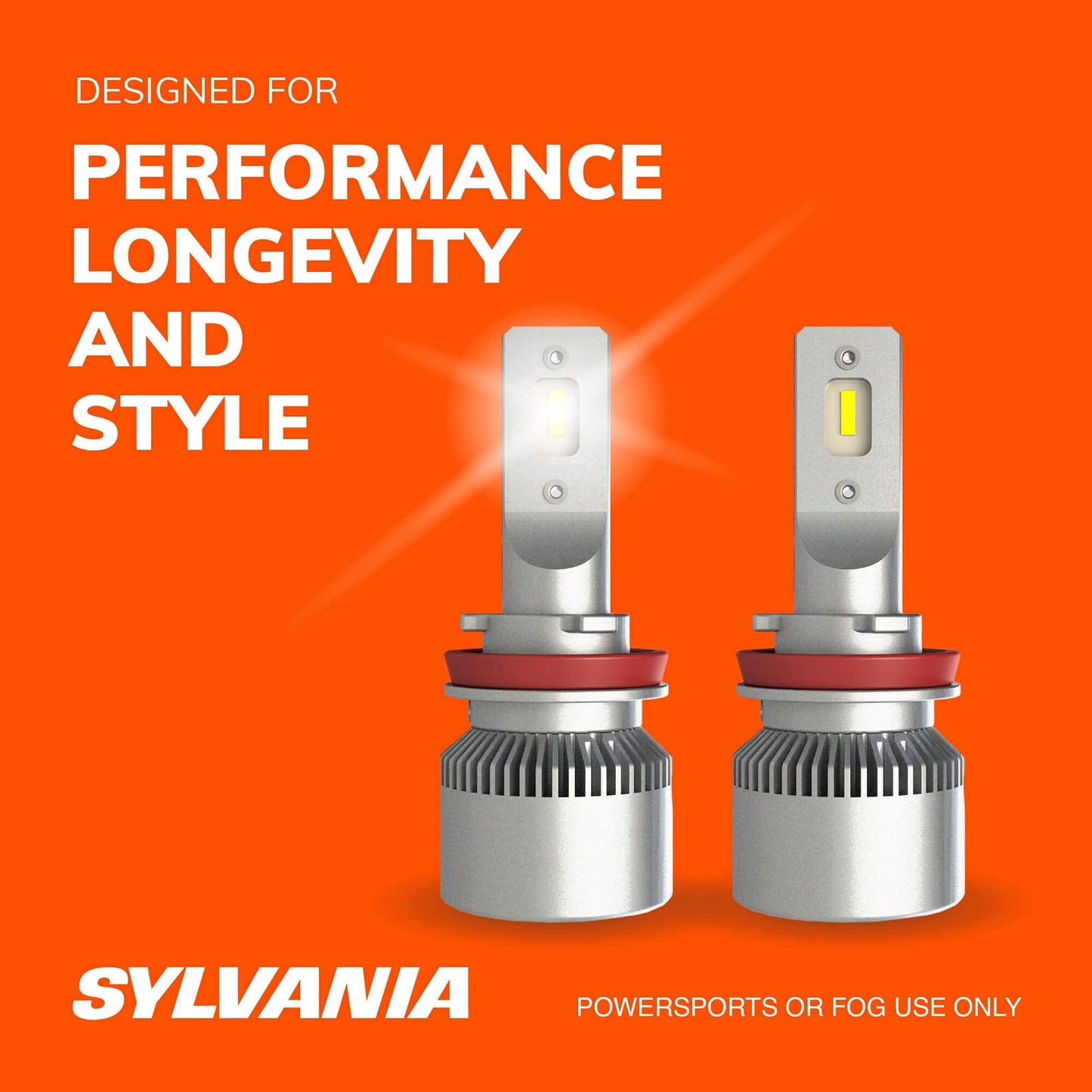 Sylvania H11 LED Powersport Headlight Bulbs for Off-Road Use or Fog Lights - 2 Pack