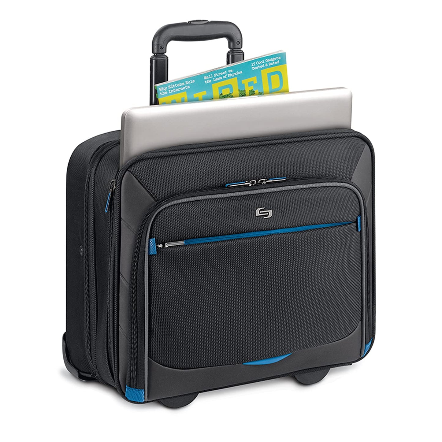 Solo New York Active Rolling Overnight Laptop Bag. Business Travel Rolling Overnighter Case for Women and Men. Fits up to 16 inch laptop - Black, 15" x 16" x 7" (TCC902-4/20)