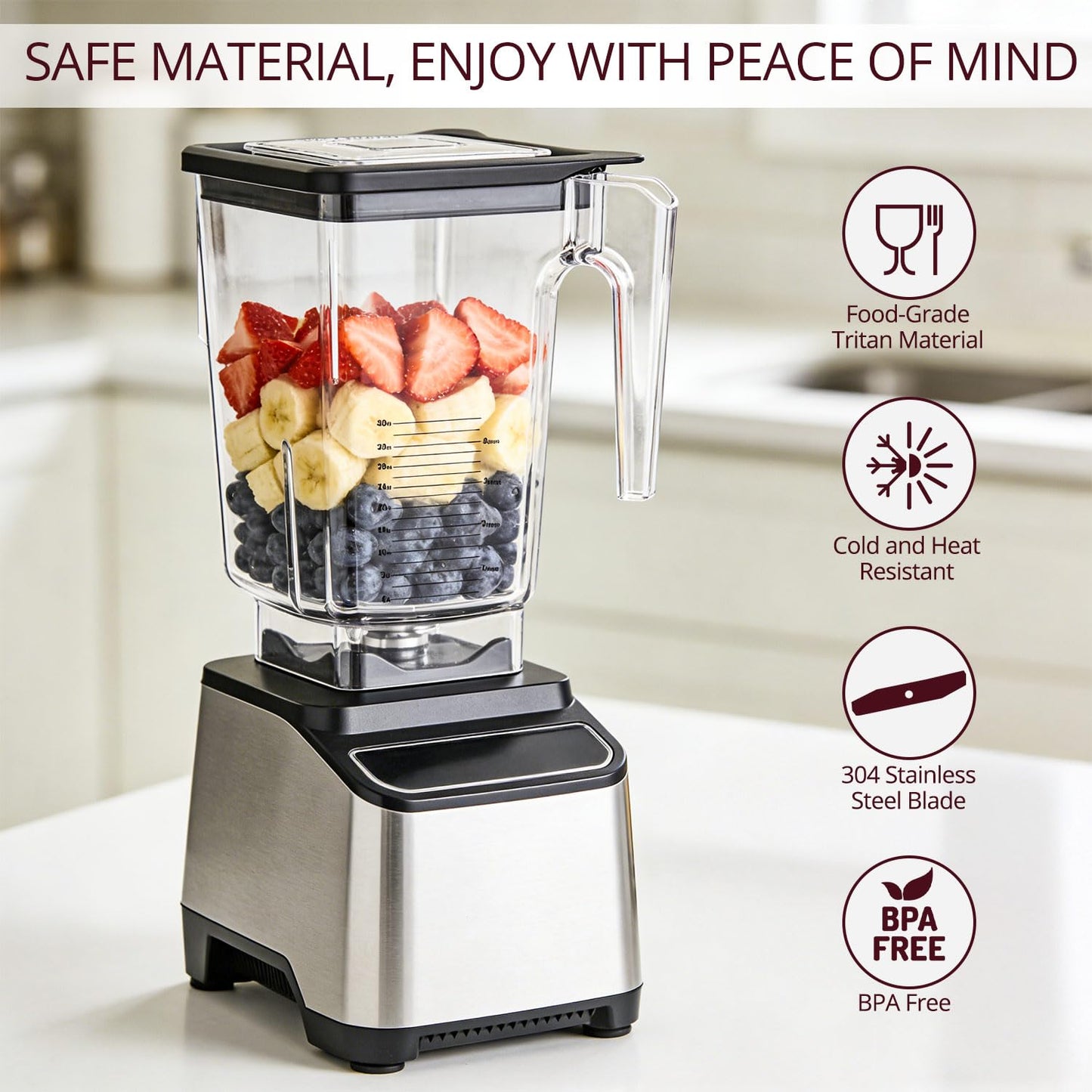 72 oz Replacement Pitcher Cup, Compatible with Blendtec Wildside+ Classic/Designer/Professional/Commercial Series, 5-Year Warranty