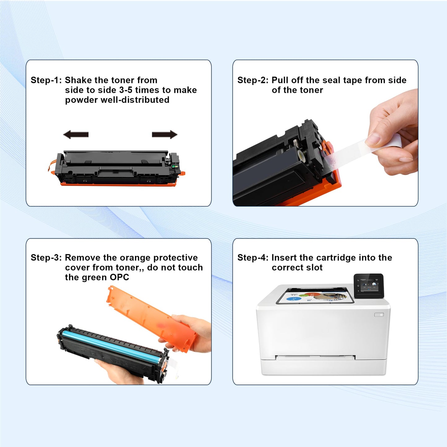 201A Toner Cartridges 4 Pack Works with HP Color Laserjet Pro MFP M277dw M252dw M277n M277c6 M252n M277 Printer (Black,Cyan,Magenta and Yellow)