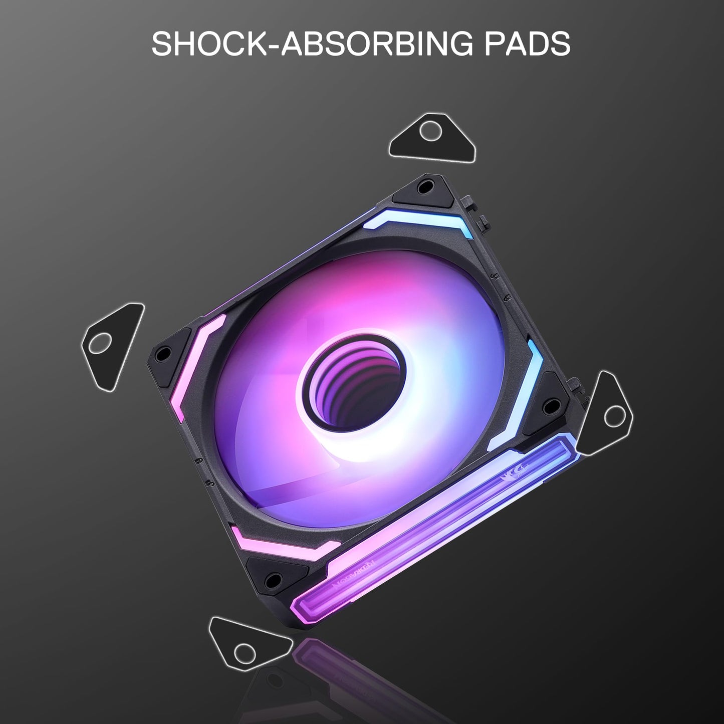 Redragon GCF012 Reverse 120mm PC Case Fan, Daisy-Chain Connection, 5V 3Pin ARGB Lighting, 4 Pin PWM Case Fan, for Radiator/Computer Case Cooling, 120x120x25mm, 3 Pack, Black