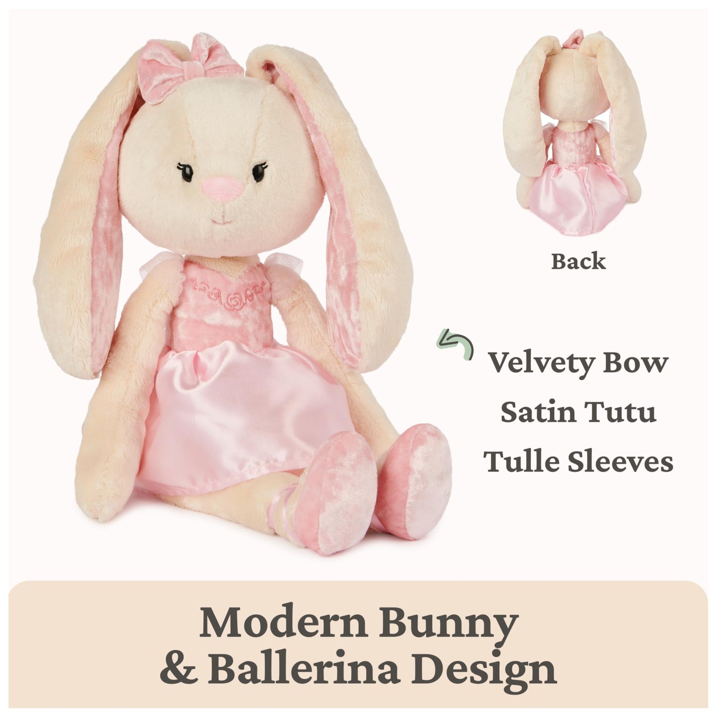 GUND Take-Along Friends Plush, Curtsy Ballerina Bunny, Bunny Stuffed Animal for Ages 1 and Up, Pink, 15"