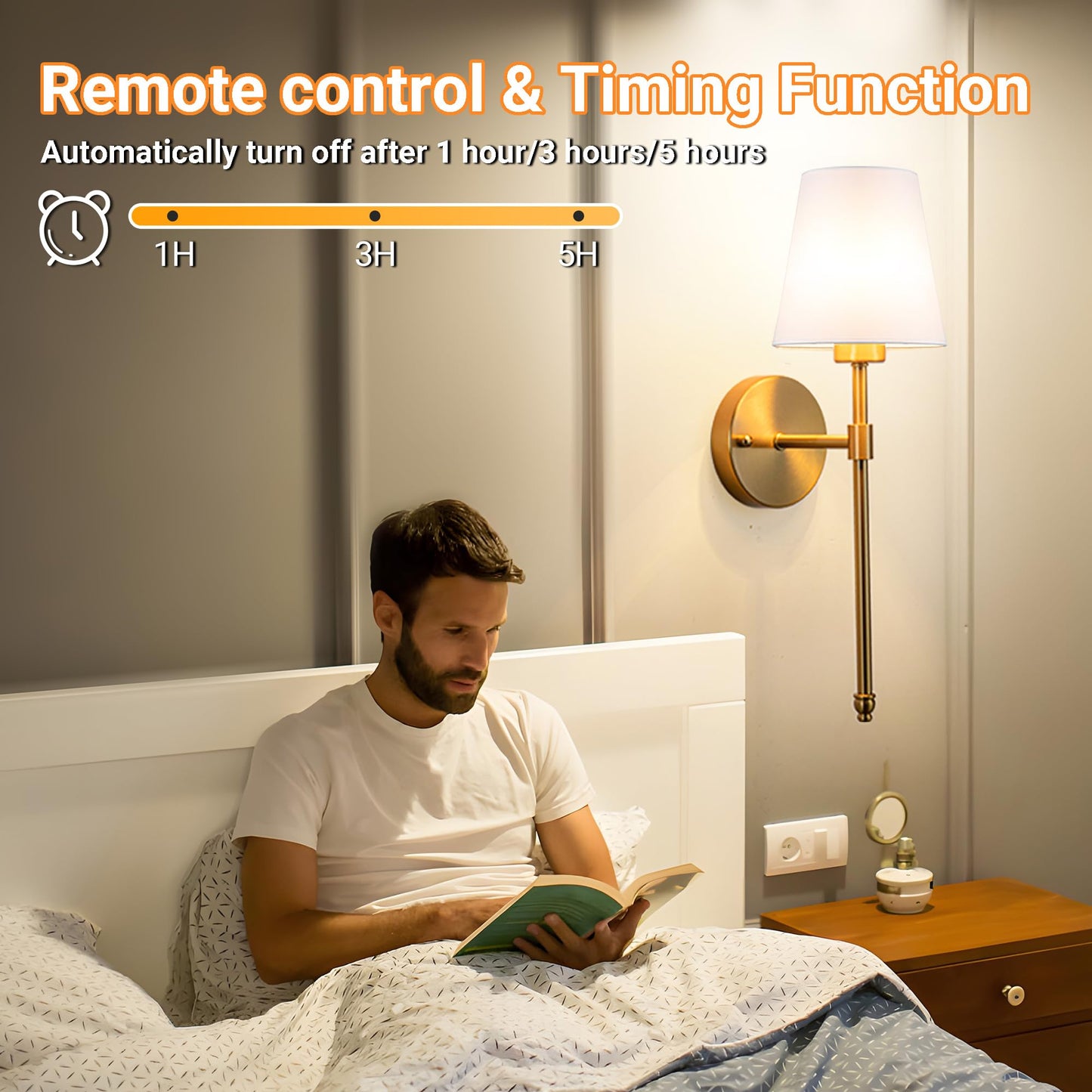 Battery Operated Wall Sconces Set Of 2, Wireless Battery Wall Light With 10000mAh RGB Rechargeable Magnetic Bulb, Rechargeable Wall Sconce With Remote Control For Bedroom, No Electrician Required
