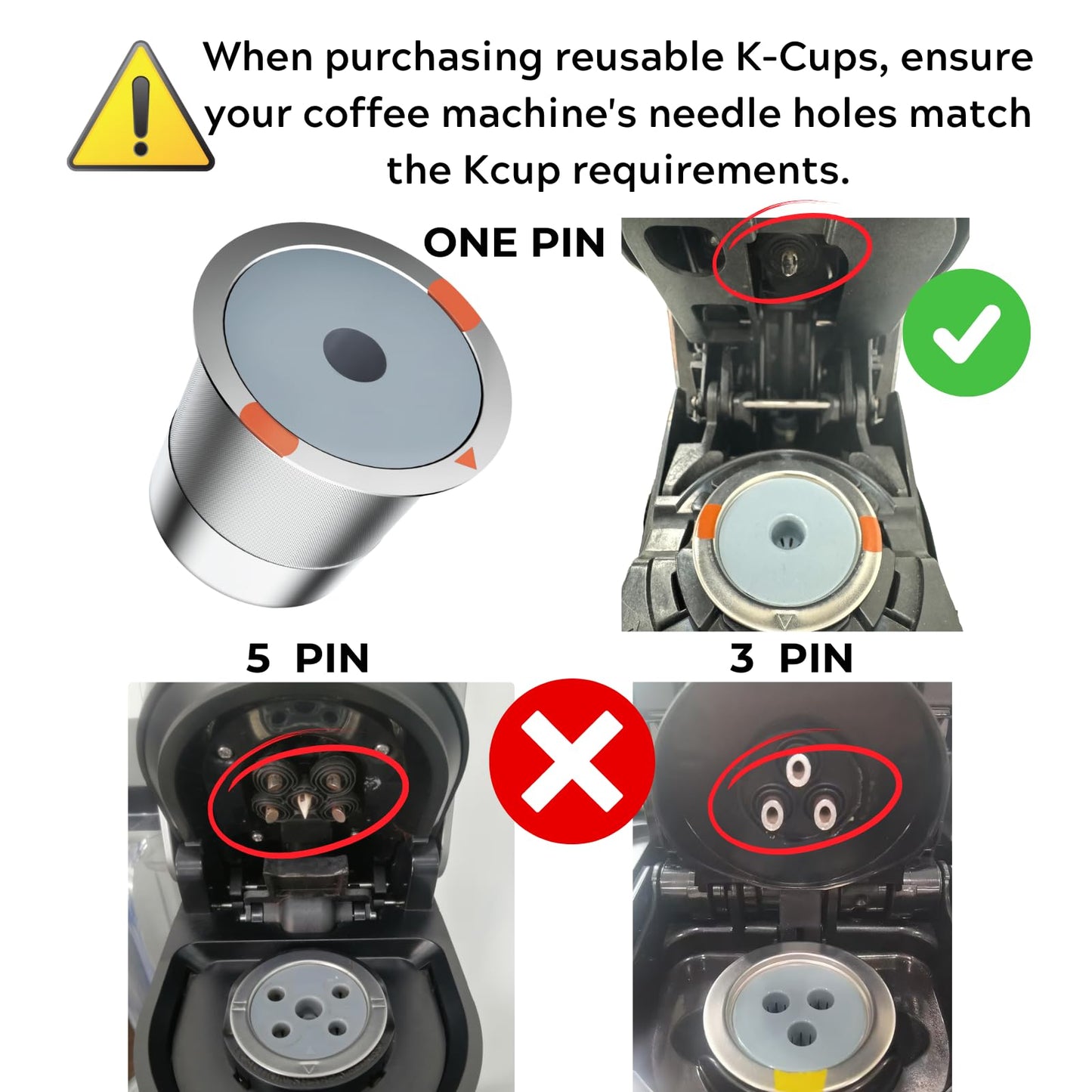 Reusable k Cup Coffee Filters,Universal stainless steel Refillable k Cups Filter Use for Keurig 2.0 and 1.0 Coffee Makers-brewers (6pack)