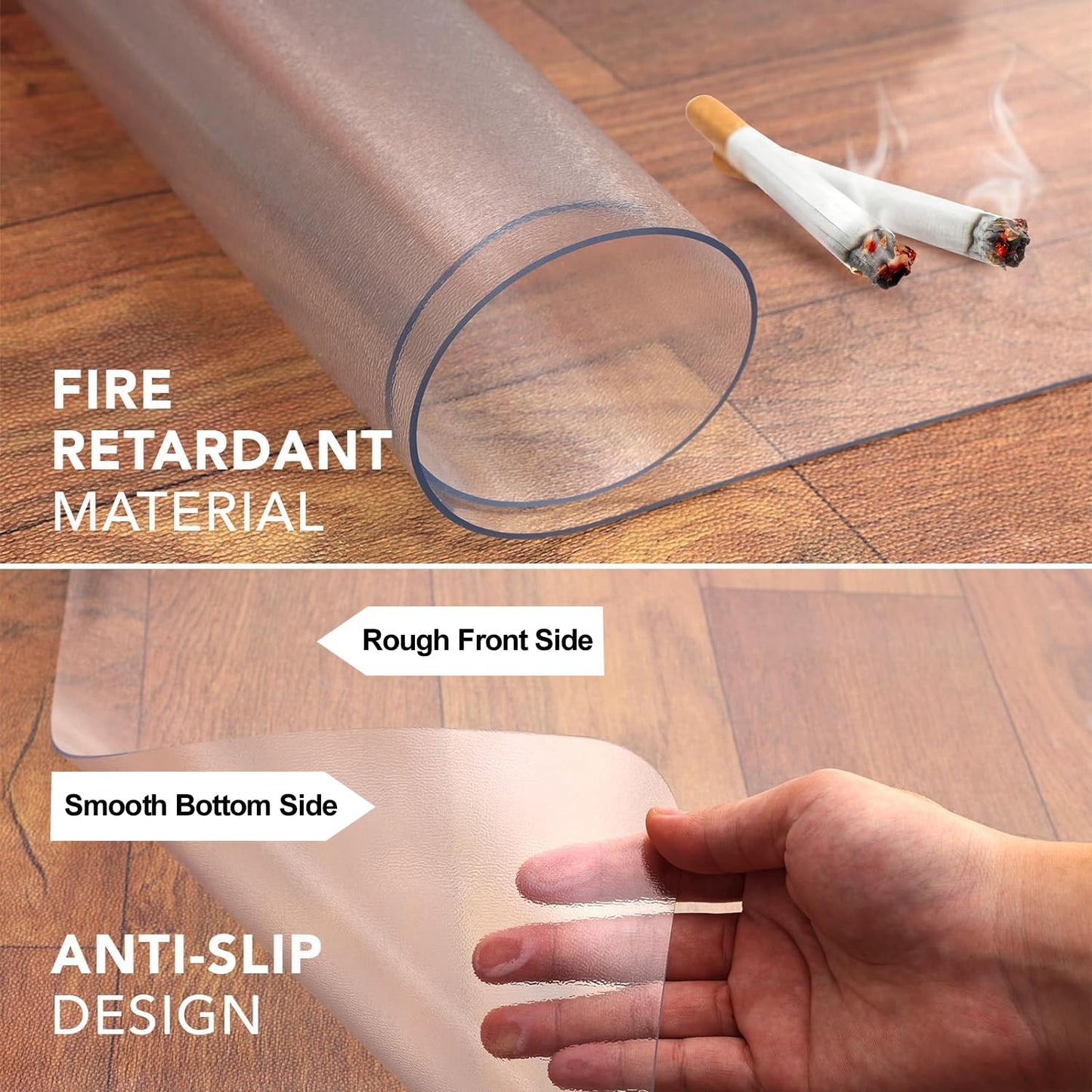 Office Chair Mat for Hardwood Floor: 63"x 51" Extra Large Chair Mats for Hardwood and Tile, Clear Desk Chair Mat for Rolling Chair and Computer Desk, Heavy Duty Plastic Floor Protector for L Desk