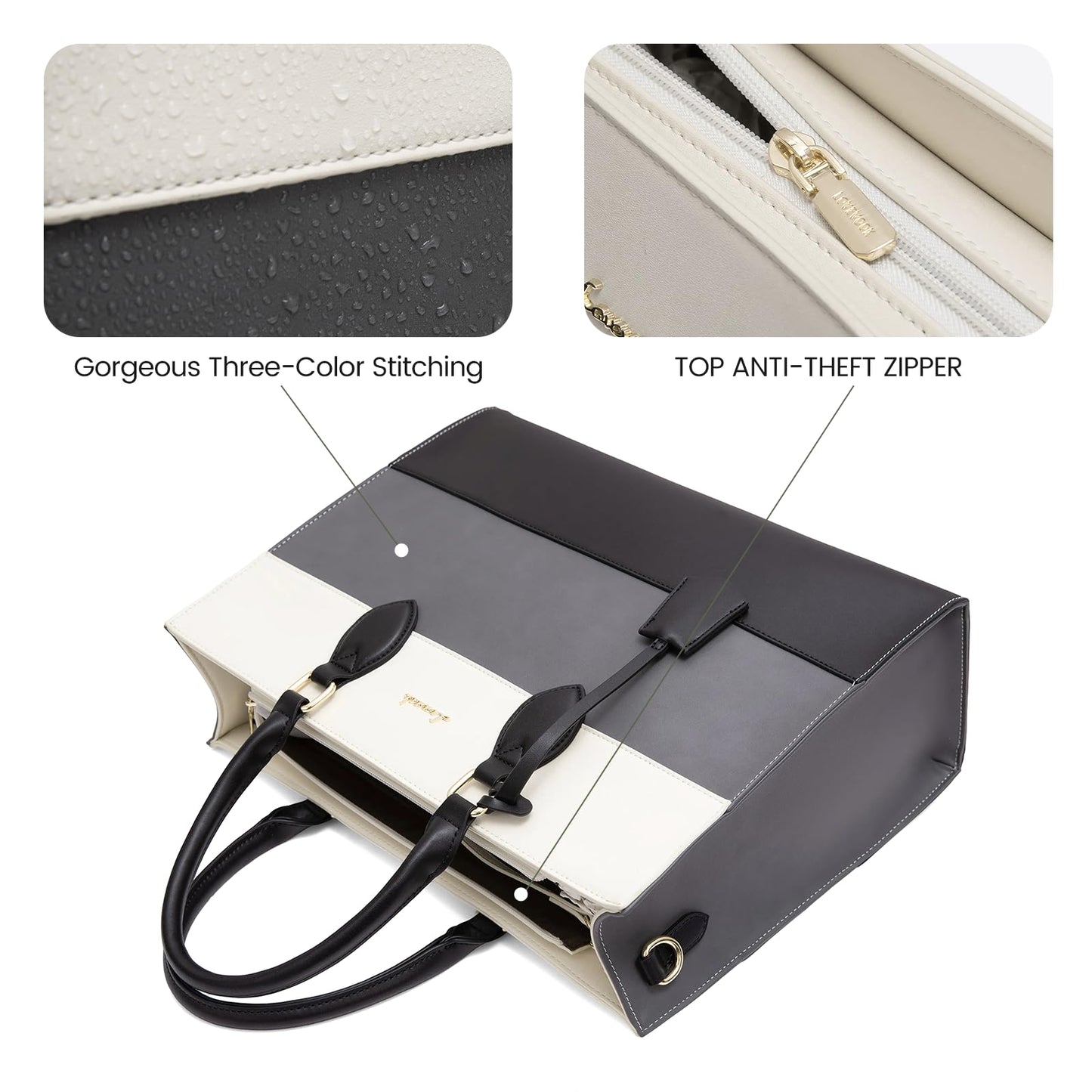 LOVEVOOK Laptop Tote Bag for Women, Work Totes Business Office Computer Briefcase with Clutch Purse
