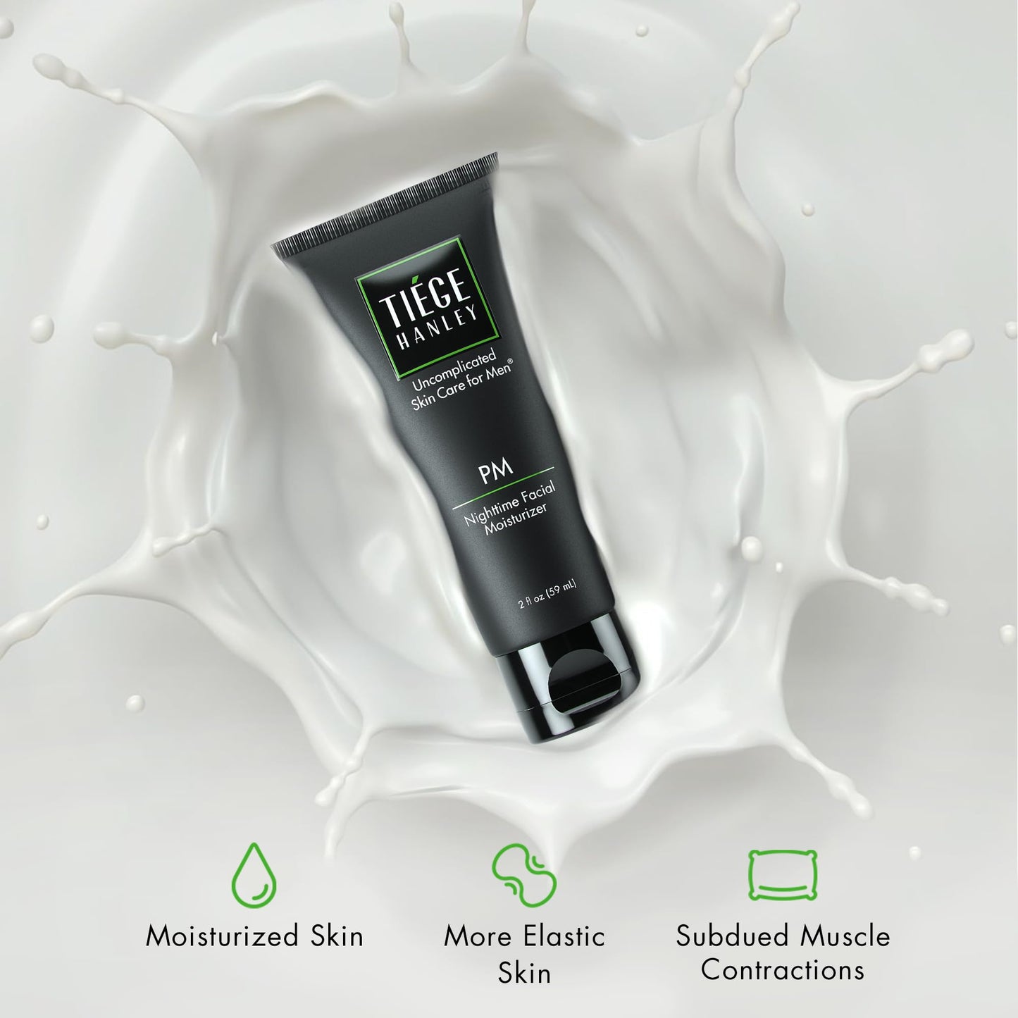 Tiege Hanley Mens Night Cream for Face, PM Bedtime Facial Moisturizer - Anti-Aging Night Time Wrinkle Cream for Men with Sensitive Skin - Overnight Moisturizer for a Soft, Smooth, & Hydrated Skin