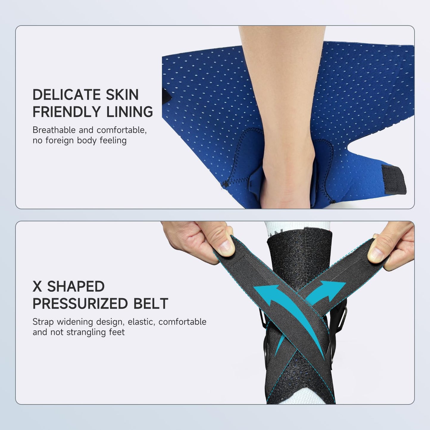 Hocafer Right Ankle Brace for Women & Men - Ankle Support Sprained Ankle Brace for Achilles,Tendon,Sprain,Injury Recovery,Ankle Support Brace for Running, Basketball, Football (Black,M,Right)