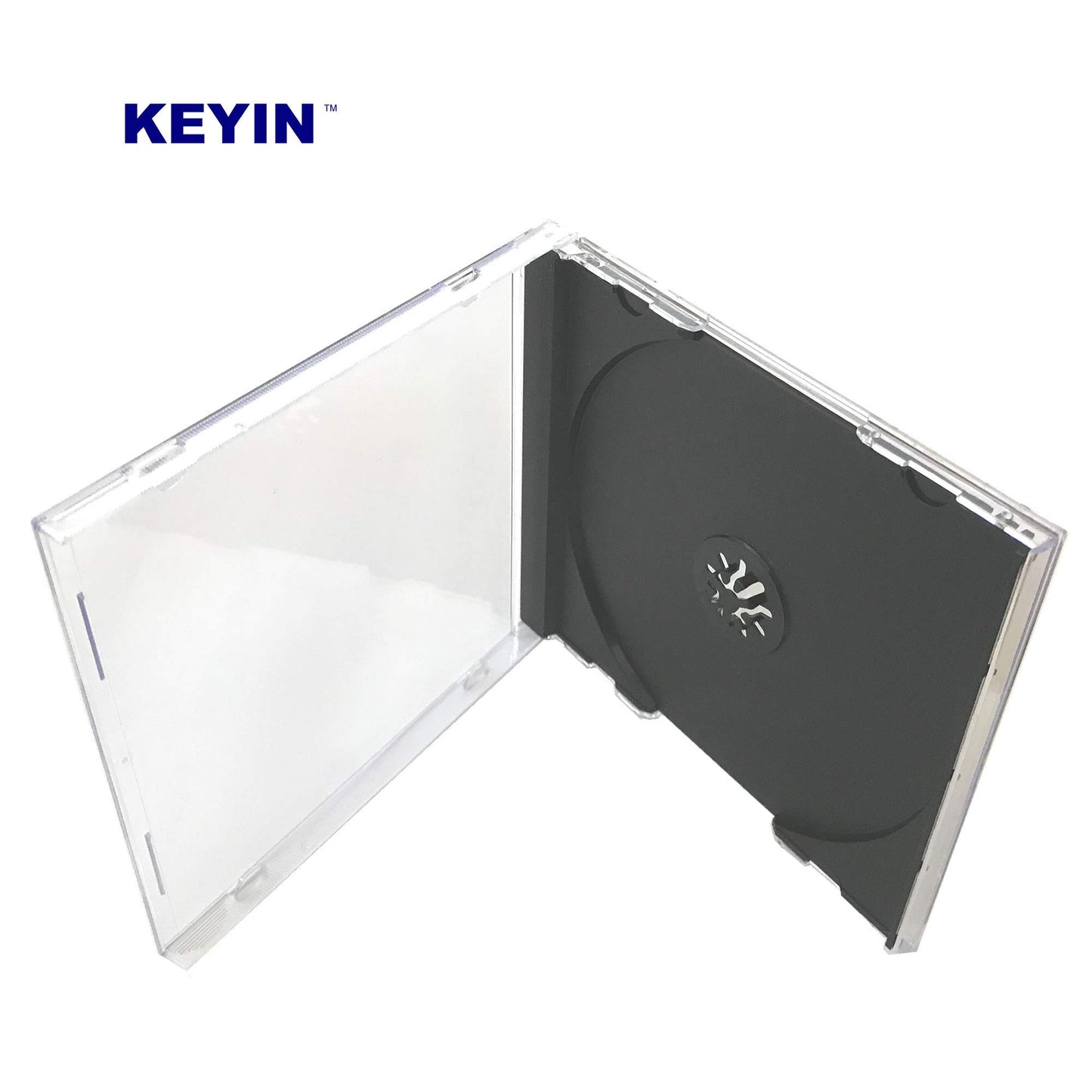 KEYIN Standard Black CD Jewel Case - Premium, 50 Pack