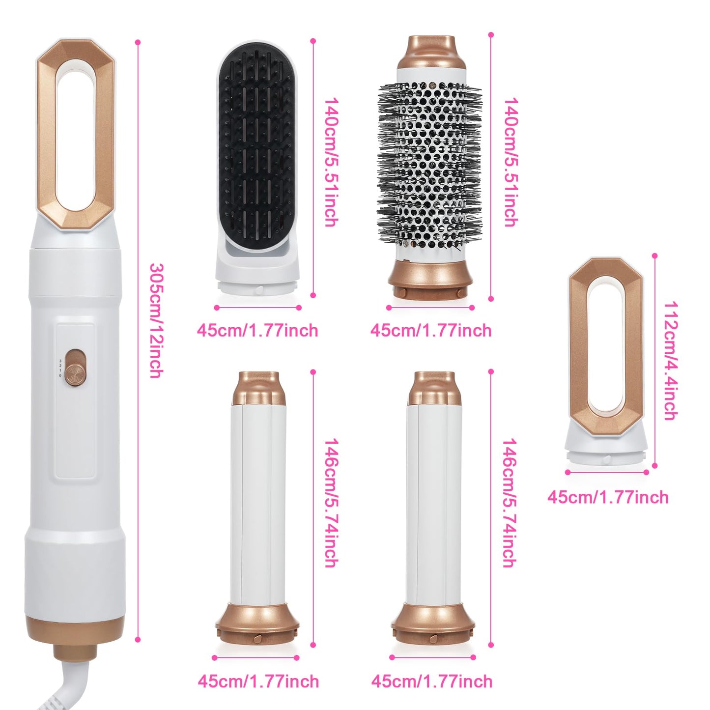 Layhou 5-in-1 Hot Air Comb Home Use Straight Hair Curly Hair Blow Dryer Comb Multi-function Hair Styling Tool