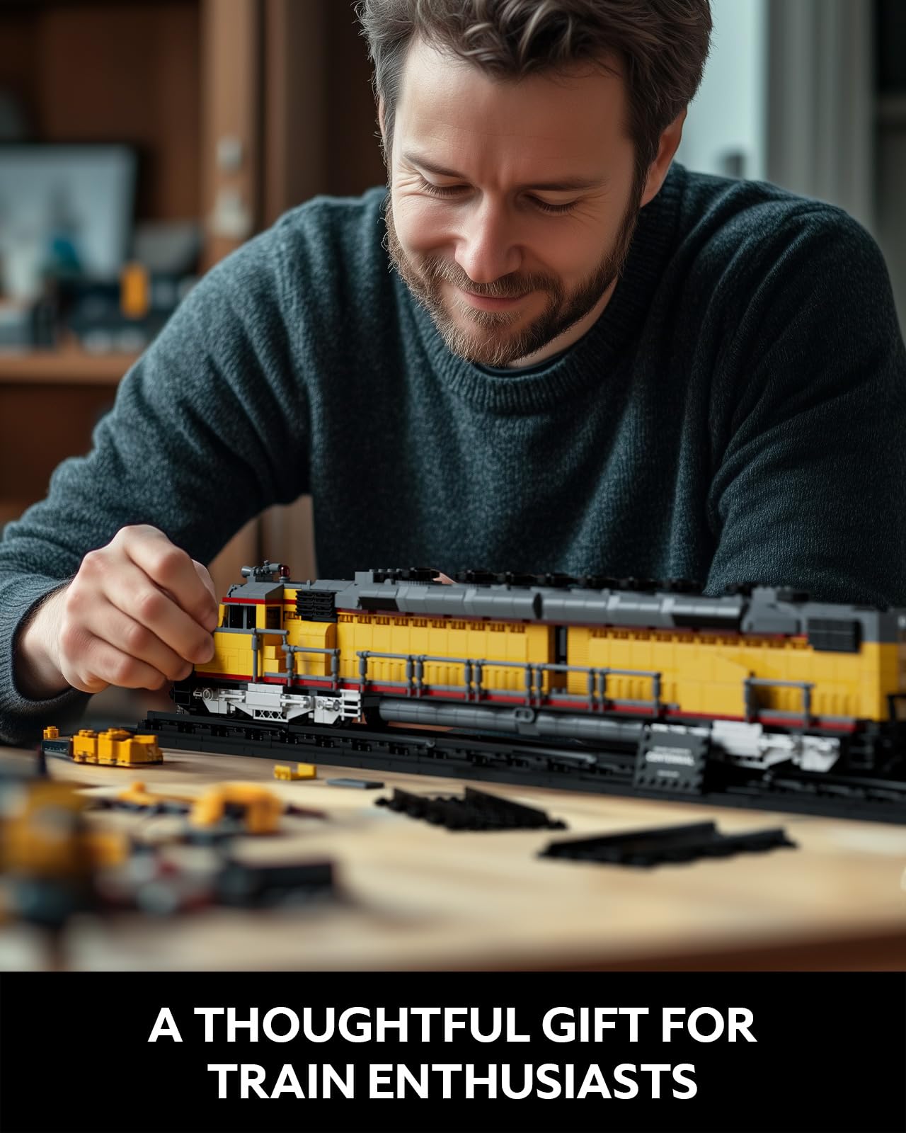 Nifeliz DDA40X Locomotive Building Set with Base, Collectible Steam Train Building Toy Model for Adult Train Lovers, Ideal Gift for Home Décor (1603 PCS, NF10296)