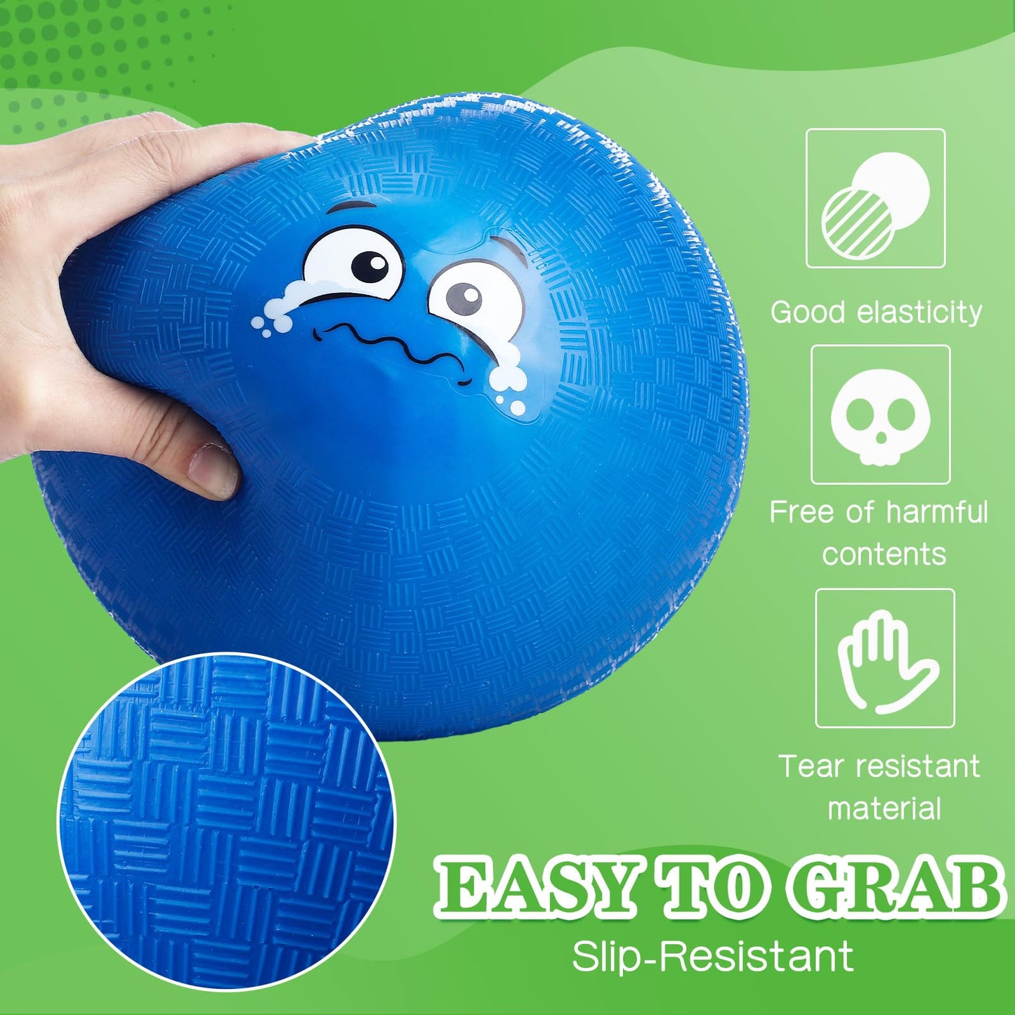 Jerify 30 Pcs 8.5 Inch Dodgeballs Playground Balls Bulk Colorful Emotion Handball Kickball Bouncy Balls for Indoor Outdoor Games Gym Camps Picnic Beach School