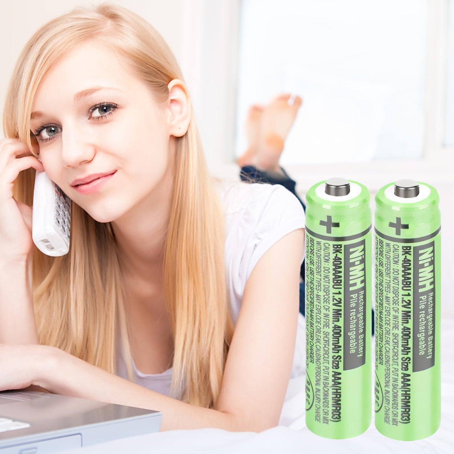 OSIM 8Pack BK-40AAABU Ni-MH AAA Rechargeable Batteries 400mah 1.2V AAA NI-MH Rechargeable Batteries for Panasonic Cordless Phones, Remote Controls, Electronics