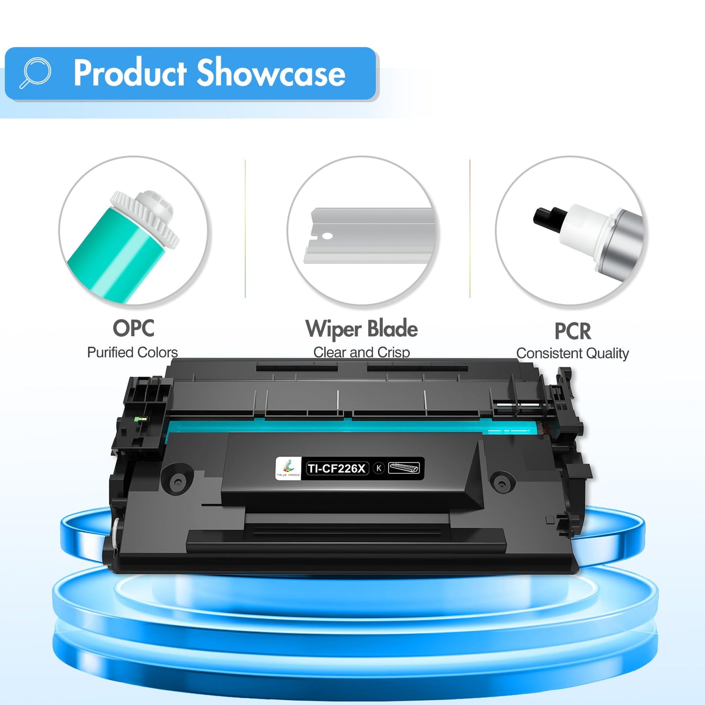 TRUE IMAGE CF226X 26X Toner Cartridge for HP Printer Replacement for HP 26X CF226X 26A CF226A Laserjet Pro M402n M402dn MFP M426fdw M426fdn M426dw M402dne M402 Printer Ink High Yield (Black, 2 Pack)