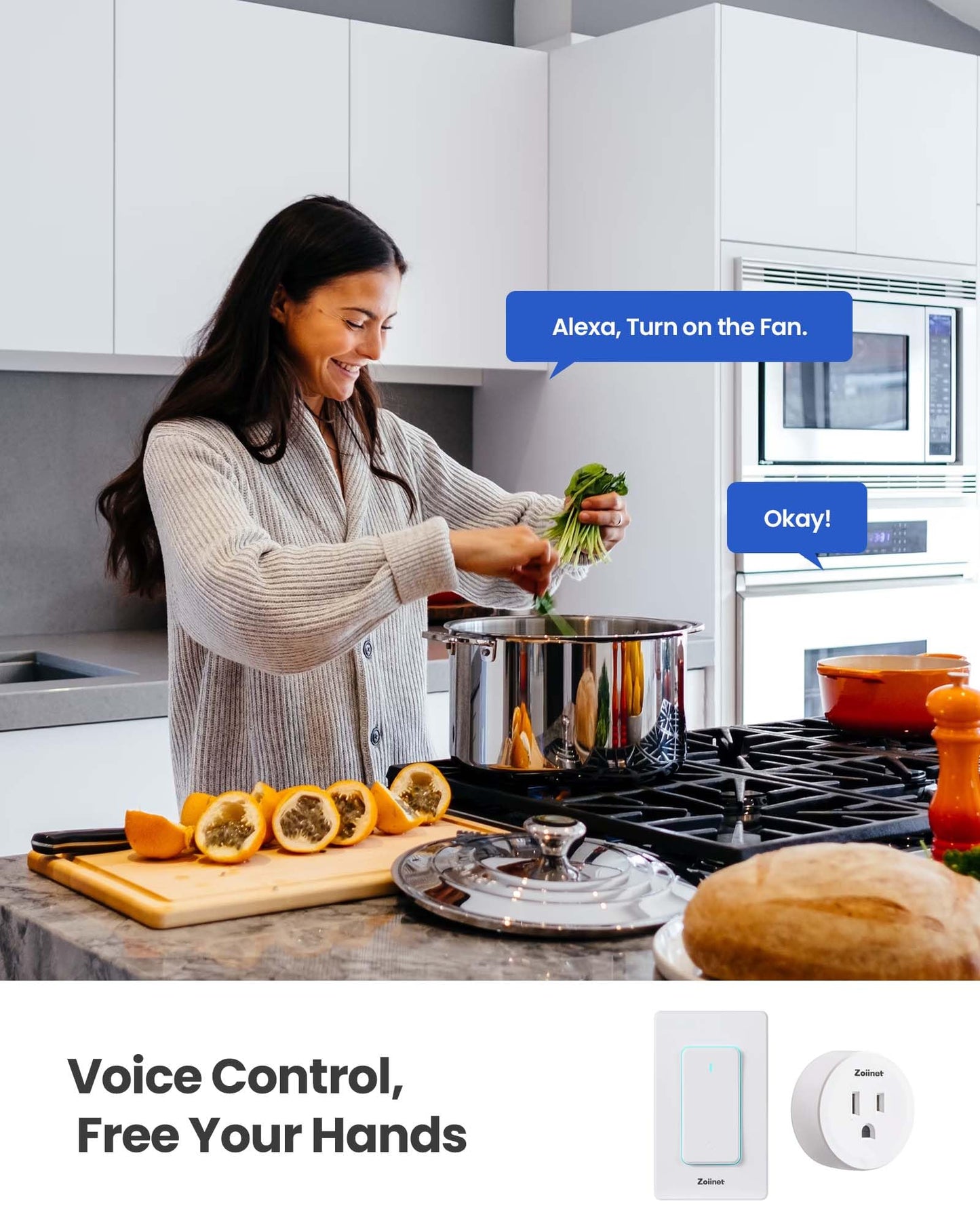 Zoiinet Smart Plug Switch, 2.4G WiFi Outlet, Compatible with Alexa, Google Home, Smart Life & IFTTT APP, Voice Control & Timer, Buckle Design & Removable, No Hub Needed, Programmable(2 Pack)