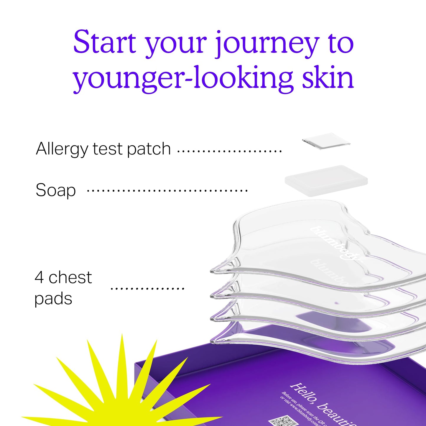 BLUMBODY Chest Wrinkle Pads – Anti-Wrinkle Silicone Patches Skin Firming & Smoothing – Reusable Overnight Chest Pads – Anti-Aging Crepe Erase Pads – Neck & Décolleté (2-Month Supply)