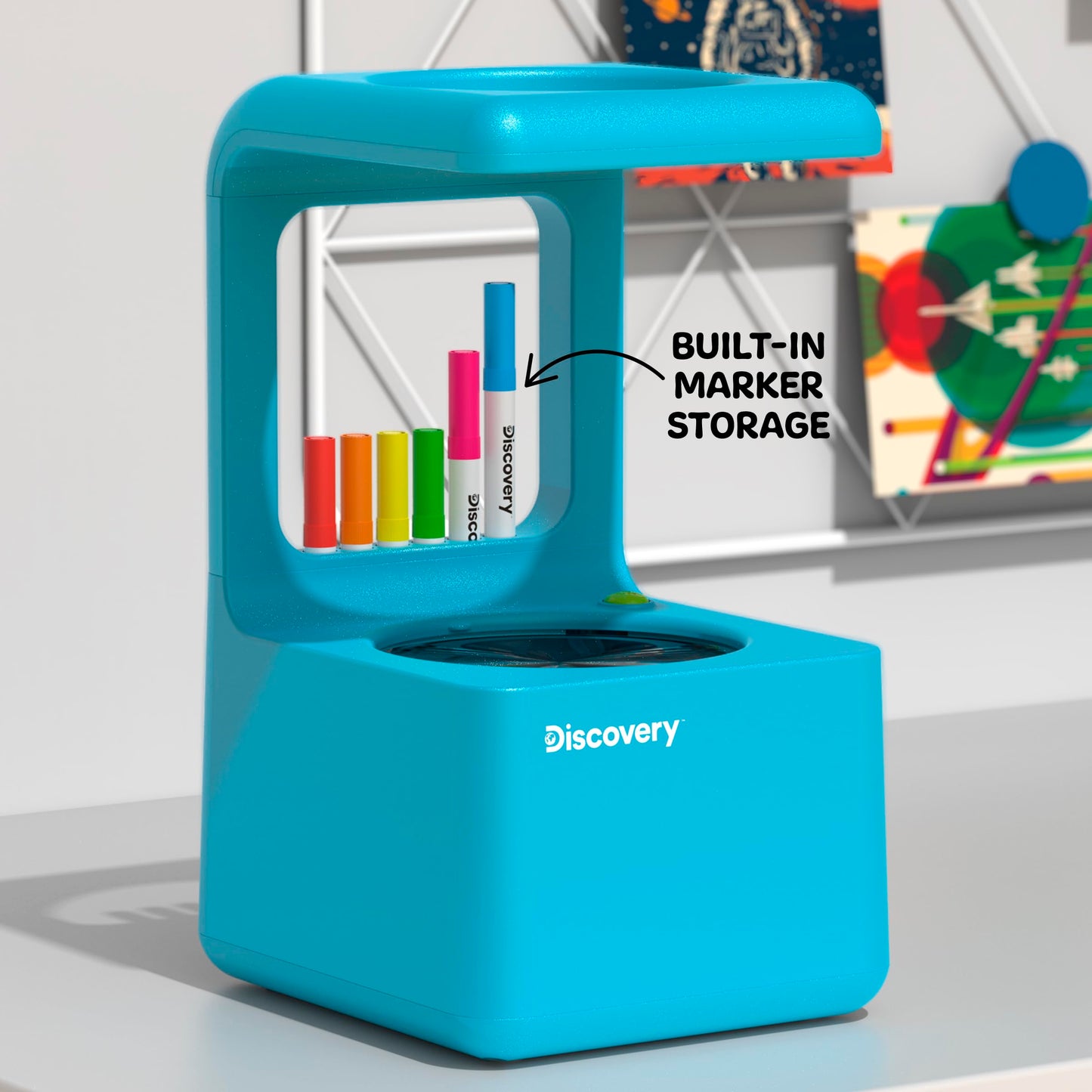 Discovery Doodle Projector Light Art Station, Includes 6 Markers, 10 Reusable Drawing Discs, Projects Art on Walls & Ceilings