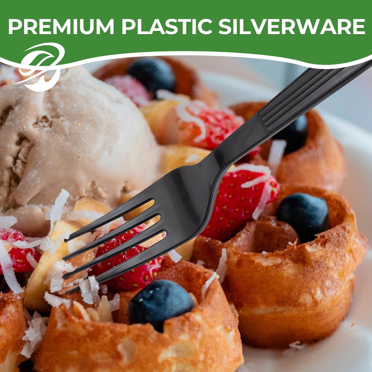 1000 Count Extra Heavy Duty Plastic Forks Black Disposable Forks Premium Bulk Plastic Forks Heavy Duty Plastic Silverware for Parties, Family Gatherings