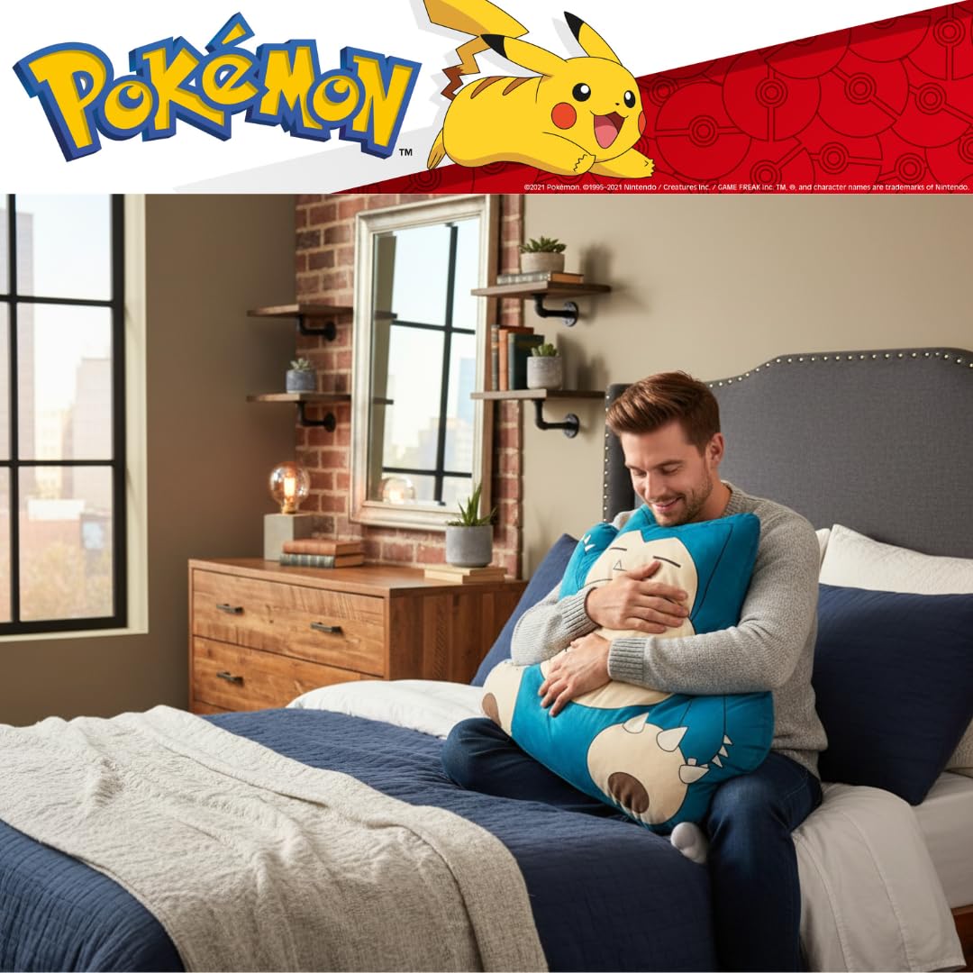 Pokemon Snorlax Anime Cozy Bedding Super Plush Oversized Body Pillow (Officially Licensed Product) by Franco
