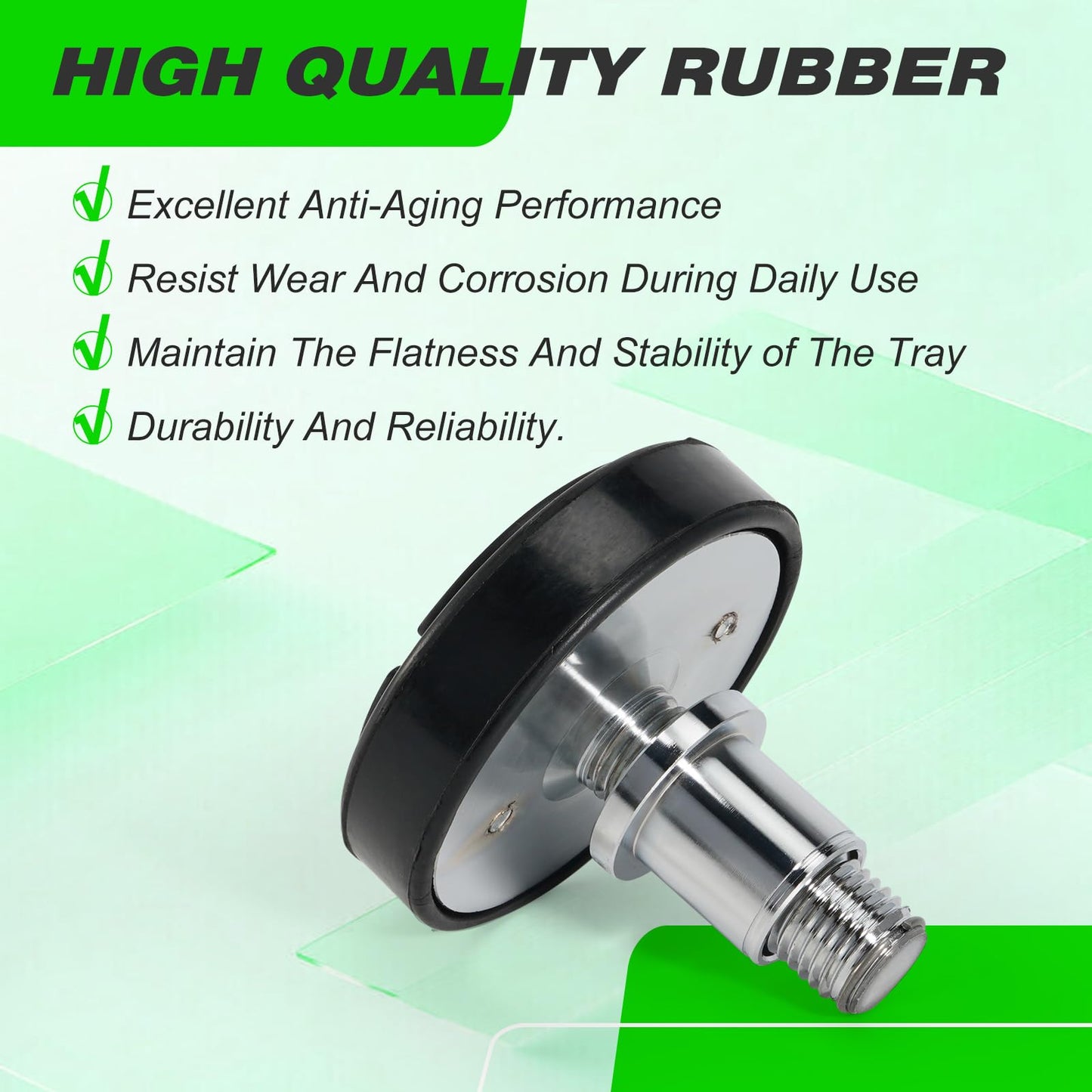 LEAPTREND 2pc 35mm Shaft Diameter Car Lift Rubber Tray Heightening Feet Plus High Leg Pads, Car Lift Telescopic Two Hole Round Tray with Rubber Pads Peg Screw-up Pads