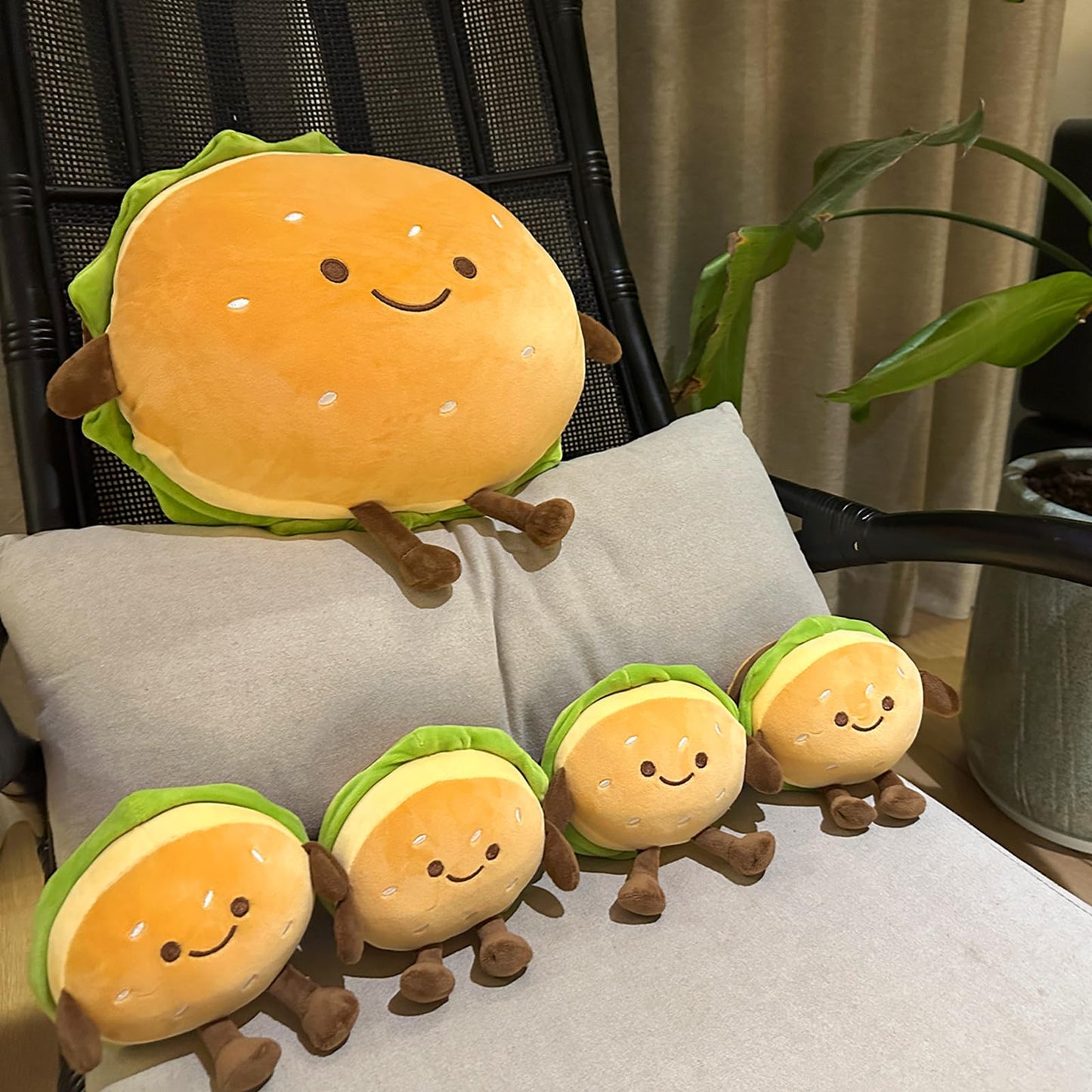 Goylmc Hamburger Plush Pillow - Hamburger Stuffed Pillow - Food Plush Pillow - Home Decoration Christmas Birthday Gift for Kids Boys Girls (13.7")