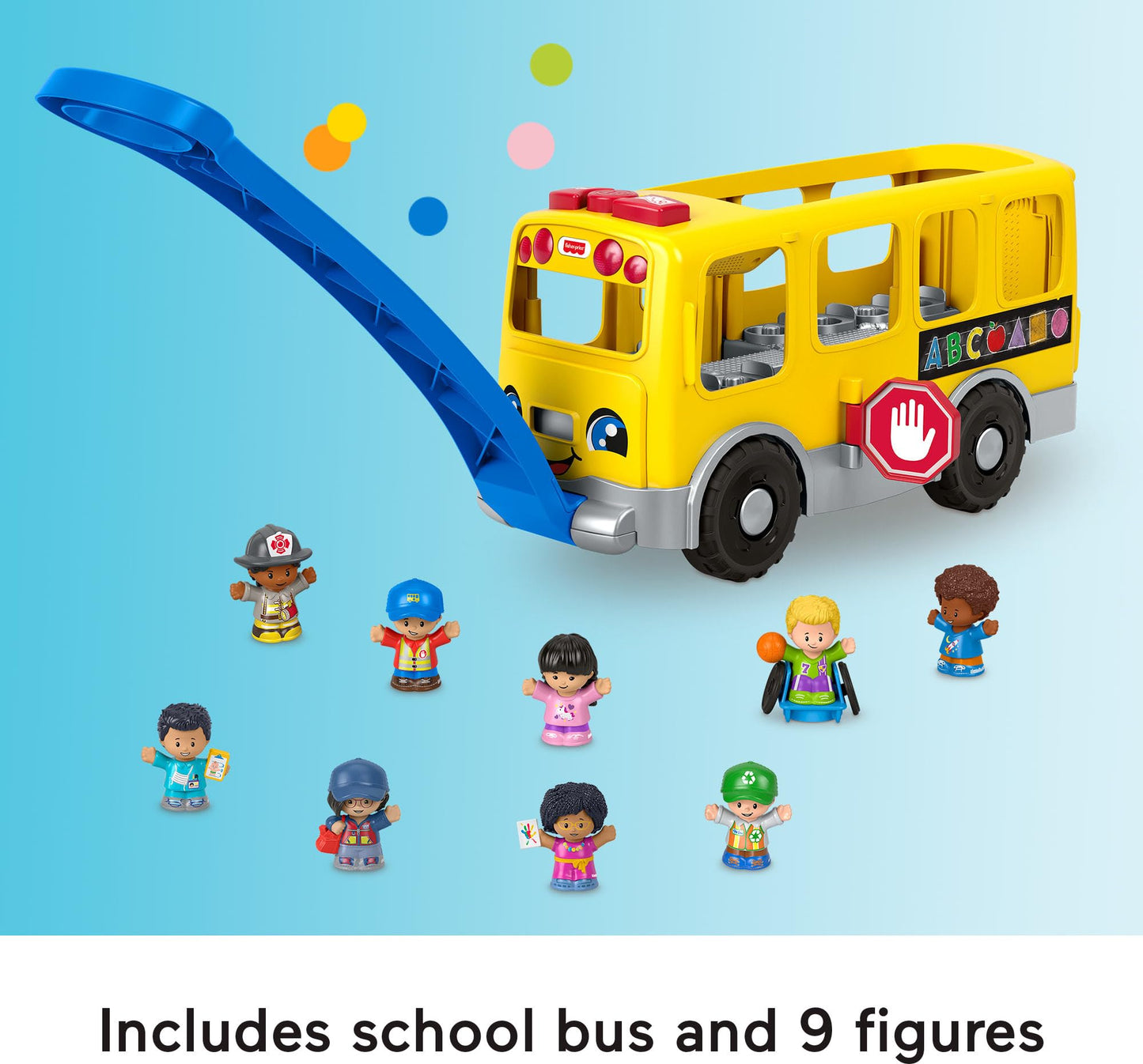 Fisher-Price Little People Toddler Toy Big Yellow School Bus & Community Heroes Set, Musical Pull-Along Vehicle & Figures for Kids Ages 1+ Years