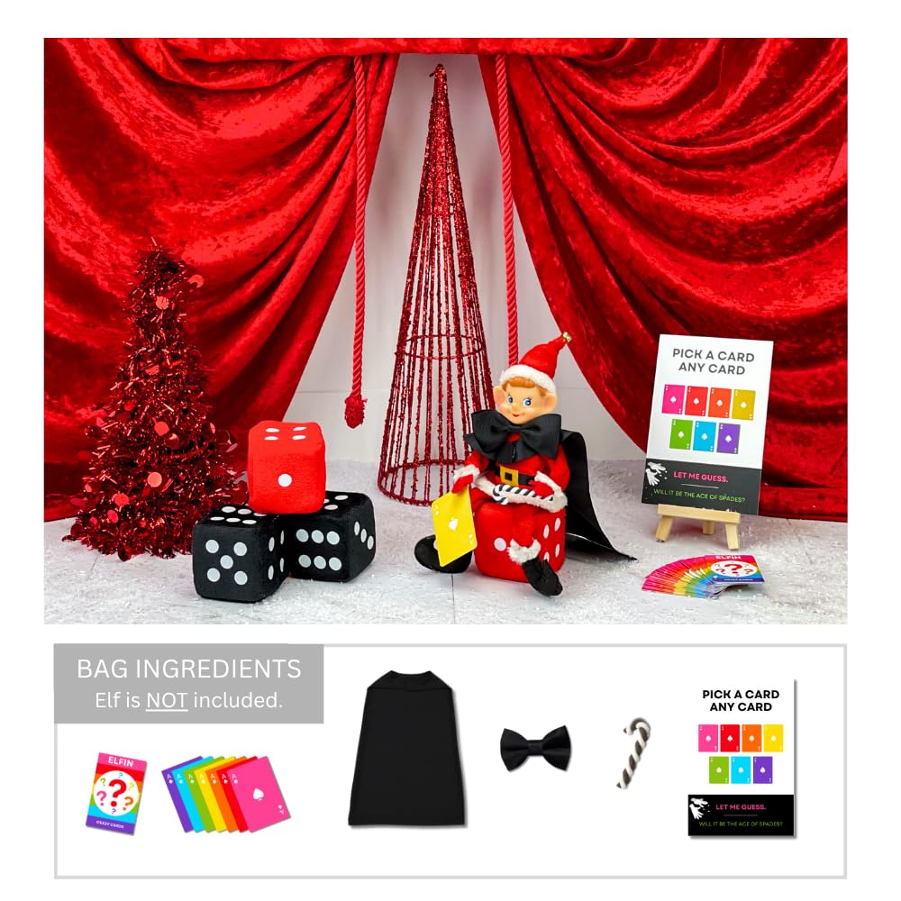 Elf on The Shelf Accessories - Christmas Activity Elf Kit - 27 Days of Fun - Over 130+ Fun Props and Clothes - Comes with an Elf Arrival Letter - Christmas Crafts for Kids - A Fun Countdown Tradition