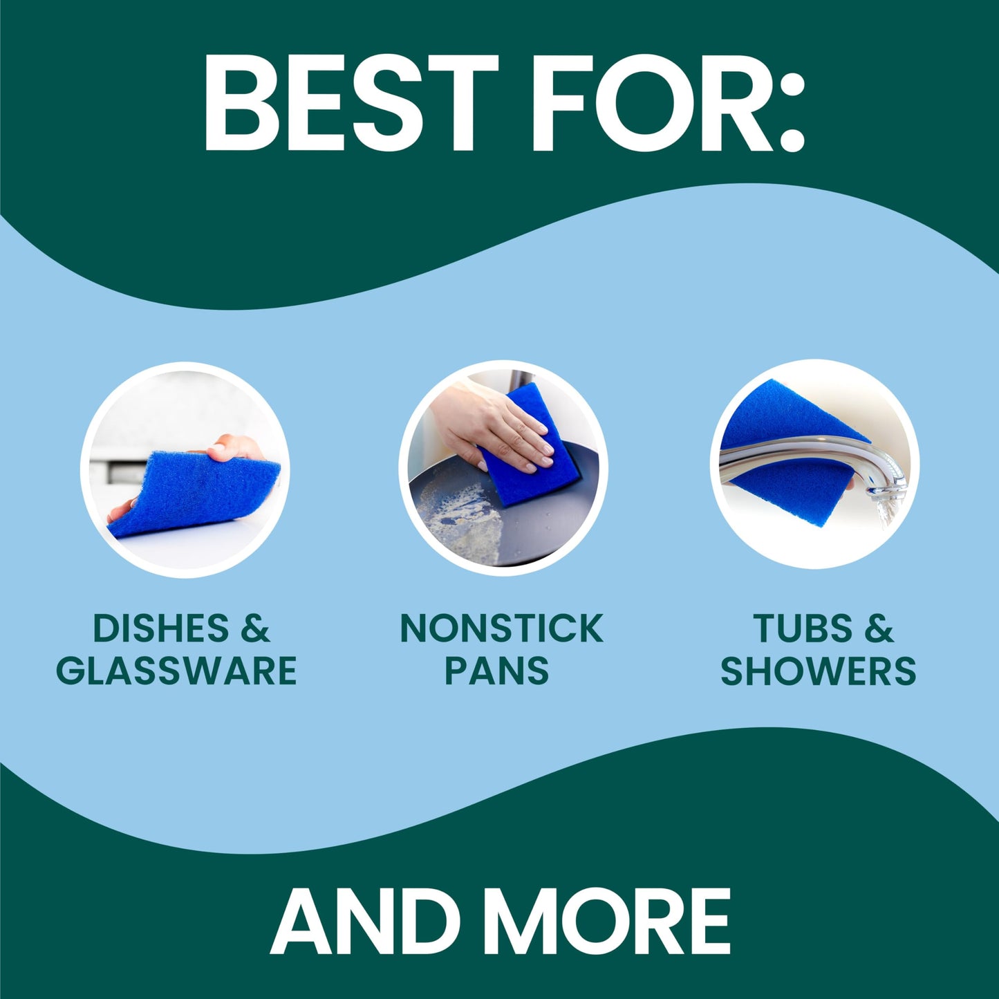 Scotch-Brite Non-Scratch Scour Pads, Scouring Pads for Kitchen and Dish Cleaning, 30 Pads