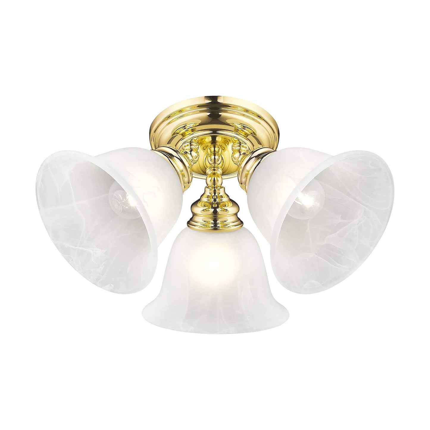 Livex Lighting 1358-02 Essex 3-Light Ceiling Mount, Polished Brass
