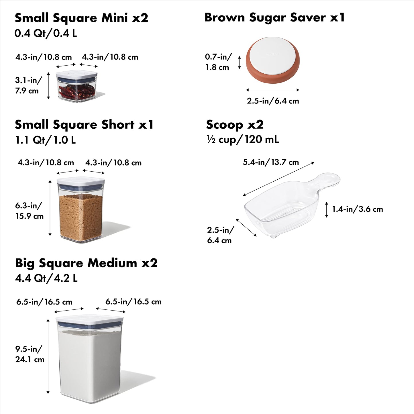 OXO Good Grips 8-Piece Baking Essentials POP Storage Container Set