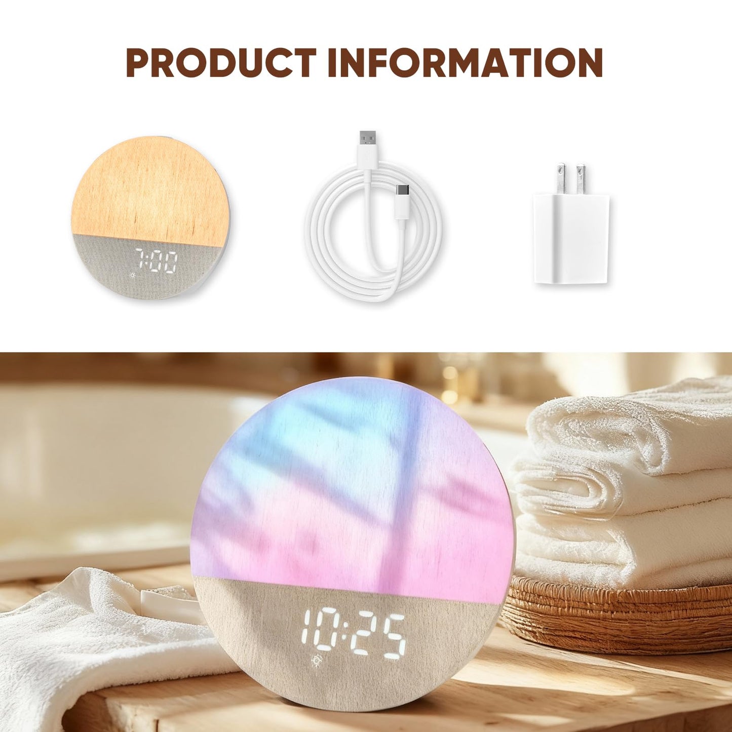 Stillstorm Hatch Alarm Clock, Fabric Dimmable Night Light for Heavy Sleepers, Sunrise Wake Up Light, White Noise Machine for Baby, Dual Alarm Function 30 Sleep Sounds, with 17 Light Effects
