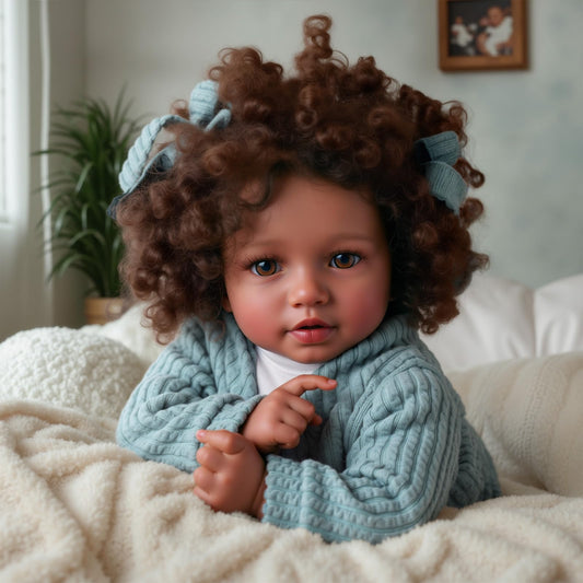 BABESIDE Lifelike Reborn Baby Dolls Black Girl, 20 Inch Soft Body Realistic Newborn Baby Doll Poseable Limbs Real Life Baby Dolls with Clothes and Toy Gift for Kids Age 3+