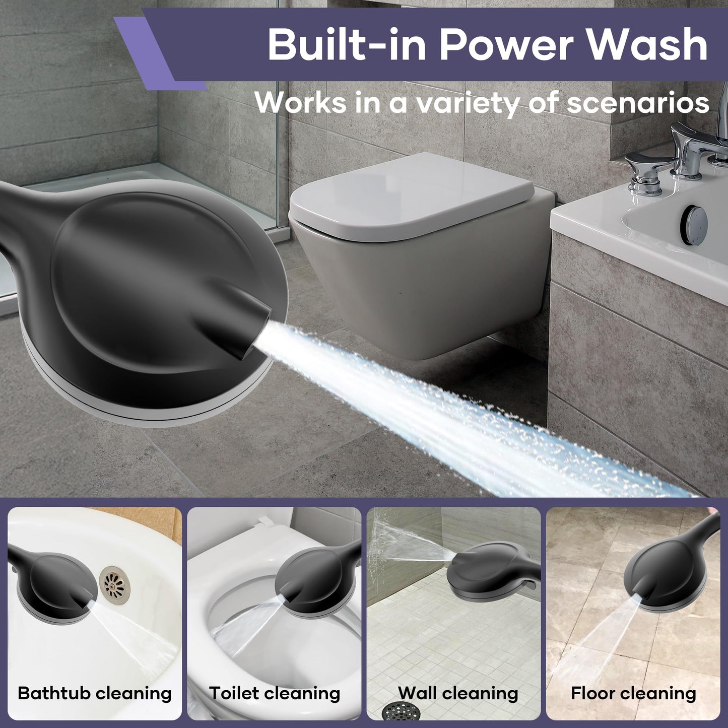 UltrTxenova Filtered Shower Head with Handheld Spray Combo,High Pressure Rain Shower Heads,Double Dual Shower Head 10 Spray Modes,Detachable Showerhead 78 Inch Hose,Black