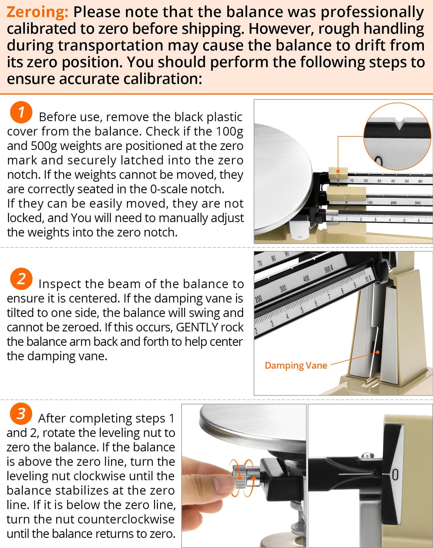 QWORK Triple Beam Mechanical Balance, 2610g/0.1g Lab Analytical Weight Set, Triple Beam Scale with Zero Adjustment Knob, No Need Battery