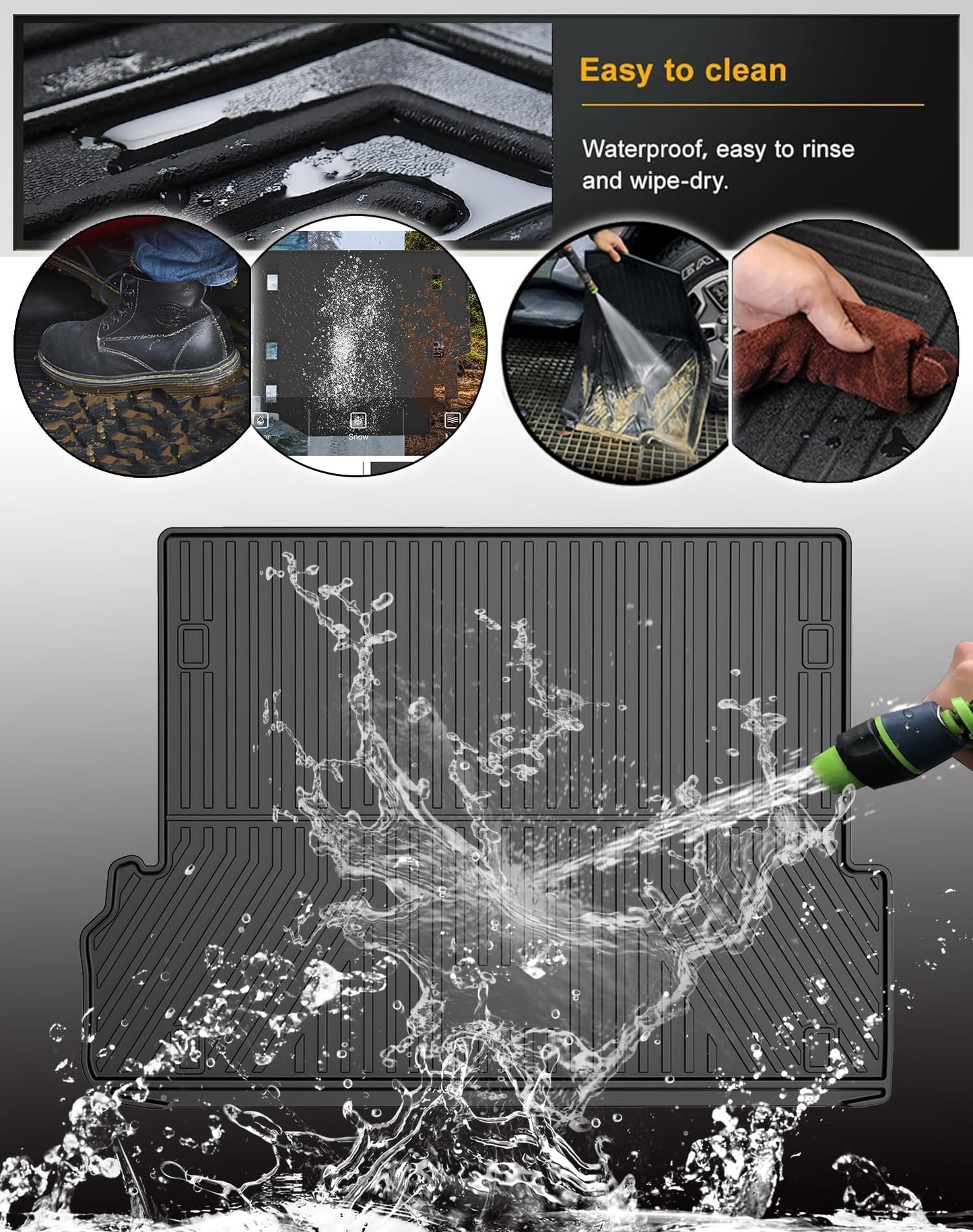 IKABEVEM Trunk Mat for Lexus GX 460 2010-2023 - Custom Fit TPE Non Slip Cargo Liner - All Weather Guard Trunk Liner - 3D Shaped Laser Measured Cargo Mats for 2010-2023 Lexus GX GX460