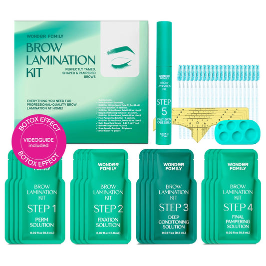 5 Step Eye Brow Lamination Kit - Eyebrow Kit for Women with Brow Lamination Gel & Brow Brushes - Advanced Eye Brow Stencil Kits for Beauty Care - At Home Eyebrow Lamination Kit - Valentines Day Gift