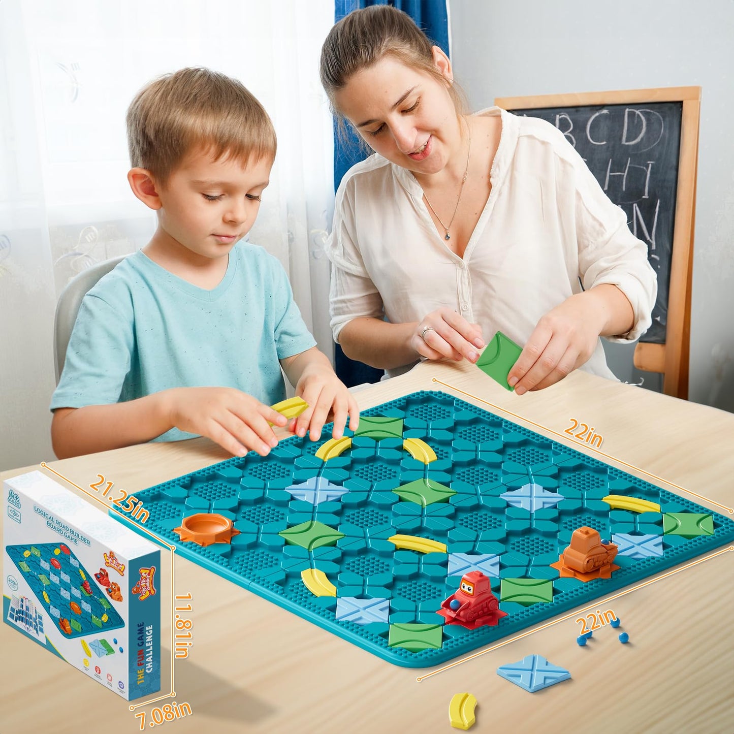Kids Board Games Learning Toys, STEM Educational Logic Kits with 200+ Challenges & 4 Difficulty Levels, Brain Puzzles Maze Games for Boys Girls Ages 3-10 Birthday Gifts
